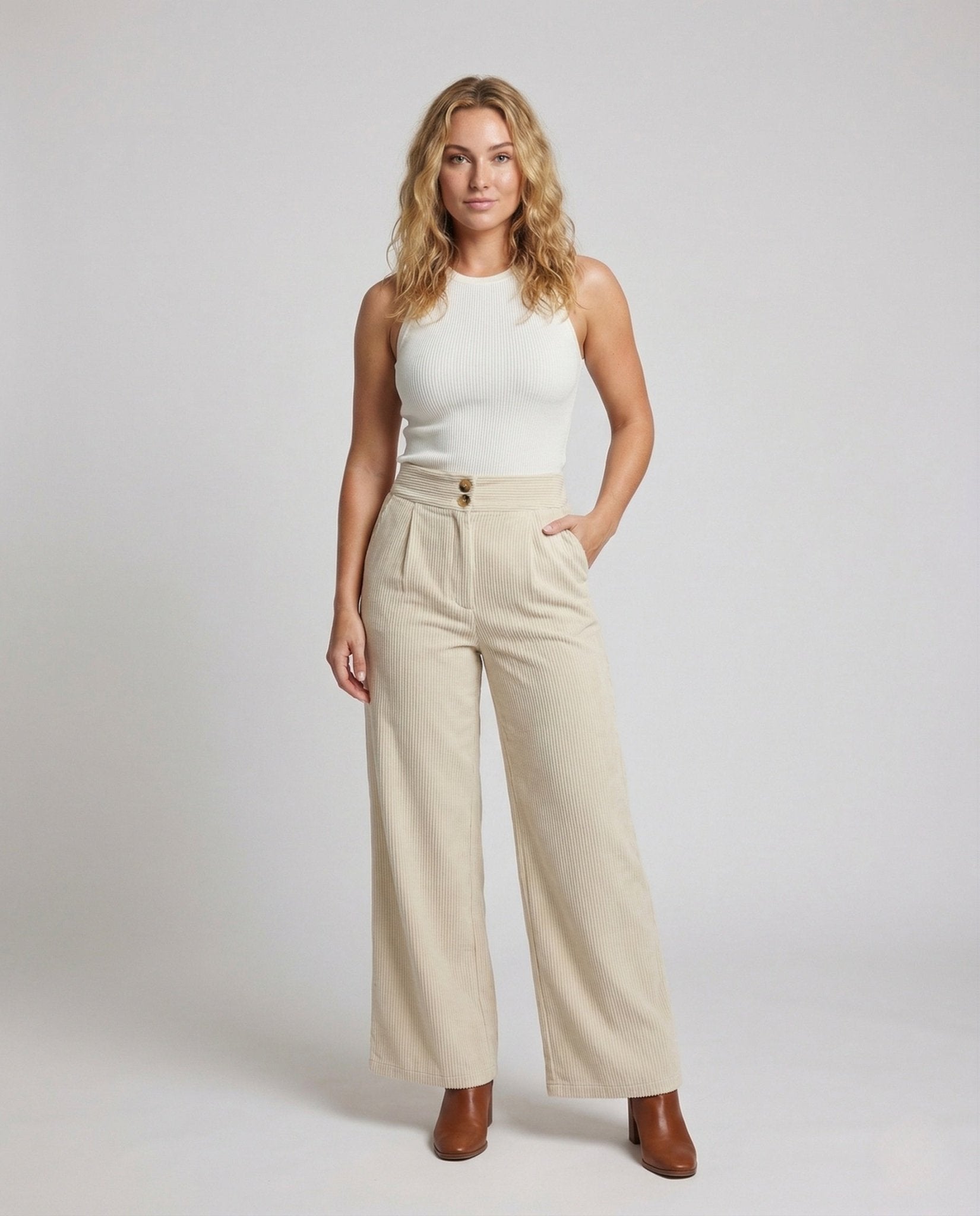 Women's Culotte Fine Rib Button Placket - Chichicherry