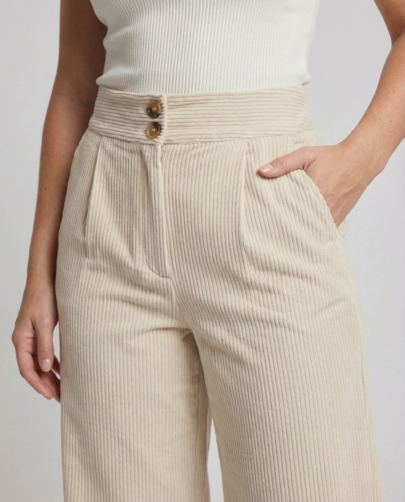 Women's Culotte Fine Rib Button Placket - Chichicherry