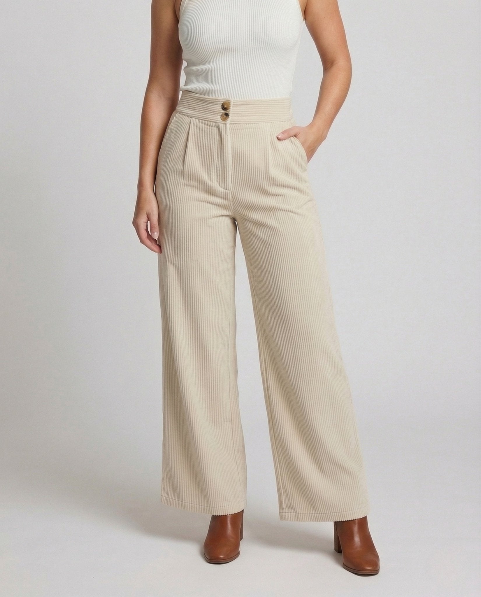 Women's Culotte Fine Rib Button Placket - Chichicherry
