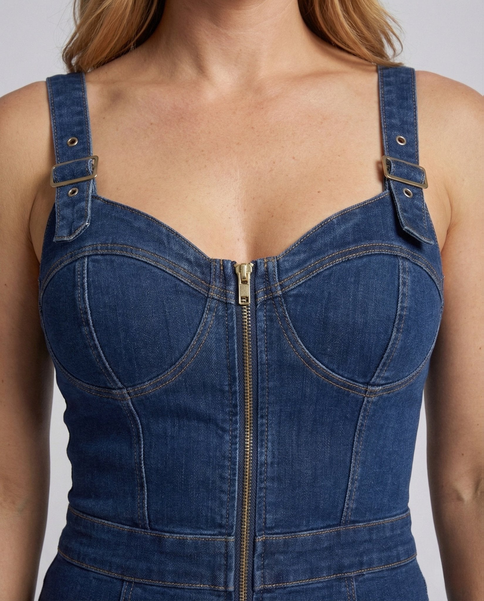 Women's Denim Corset Overall - Chichicherry