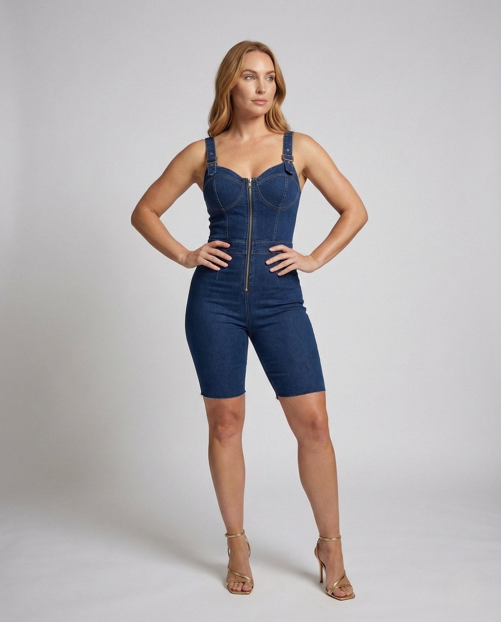 Women's Denim Corset Overall - Chichicherry