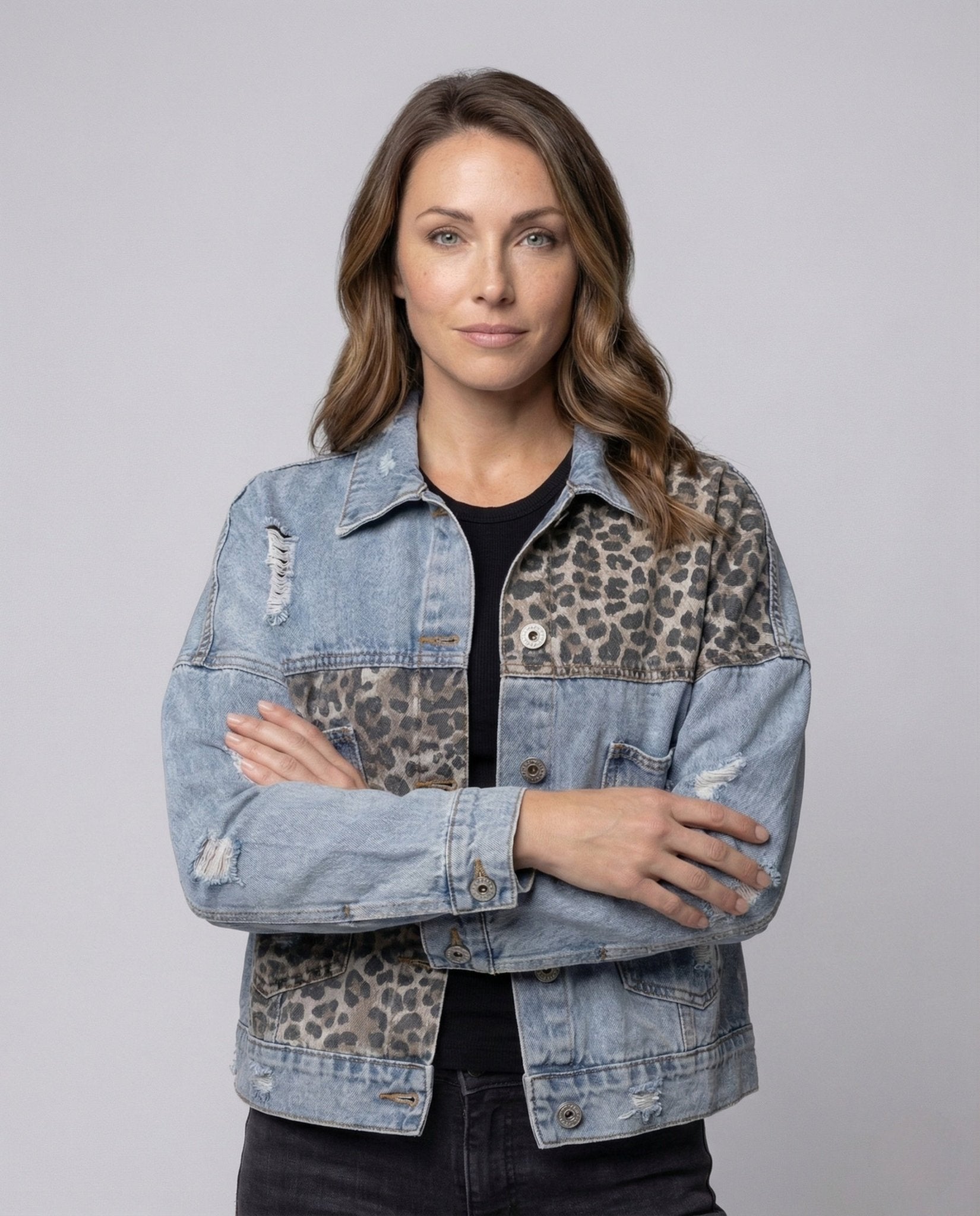 Women’s Denim Jacket Oversize Patches Used - Chichicherry