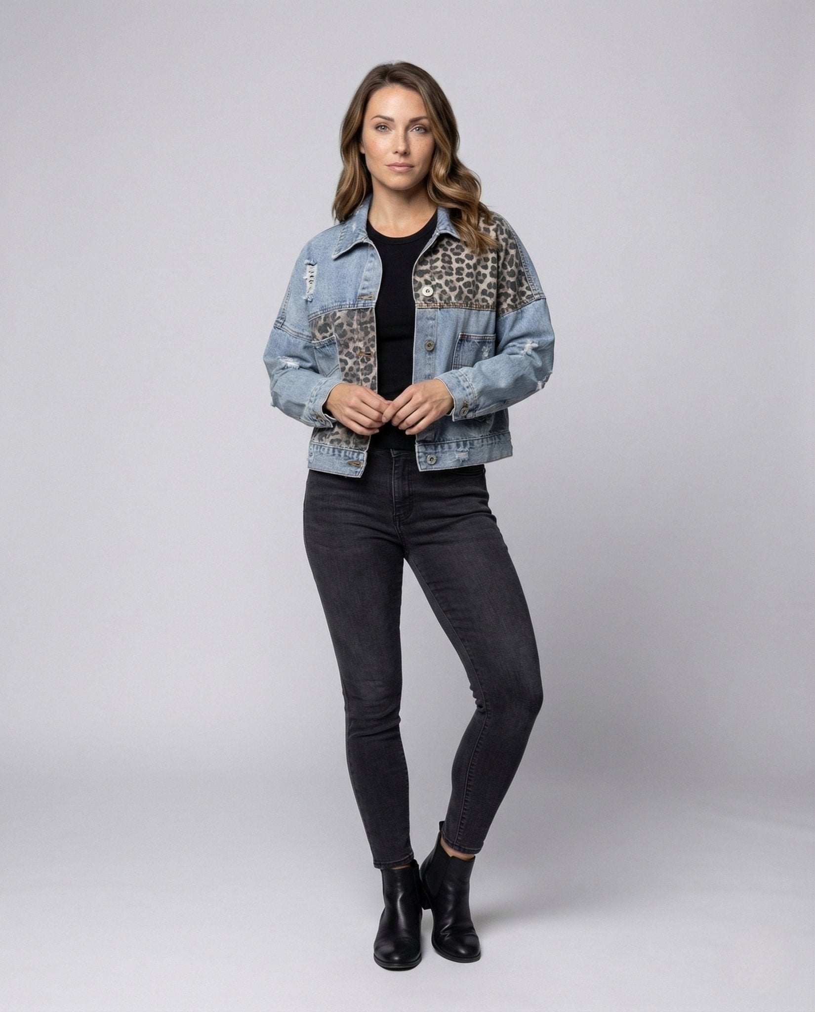 Women’s Denim Jacket Oversize Patches Used - Chichicherry