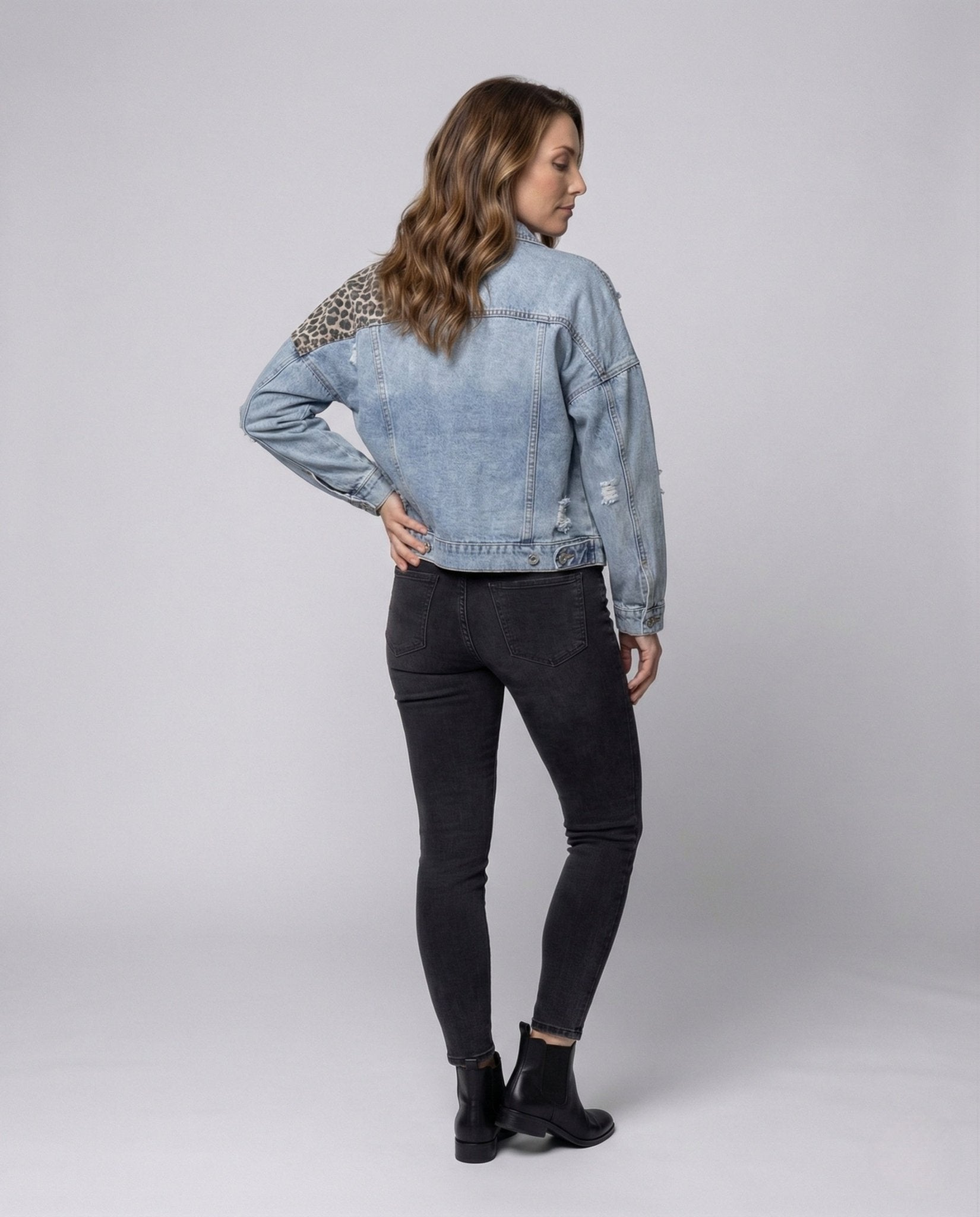 Women’s Denim Jacket Oversize Patches Used - Chichicherry