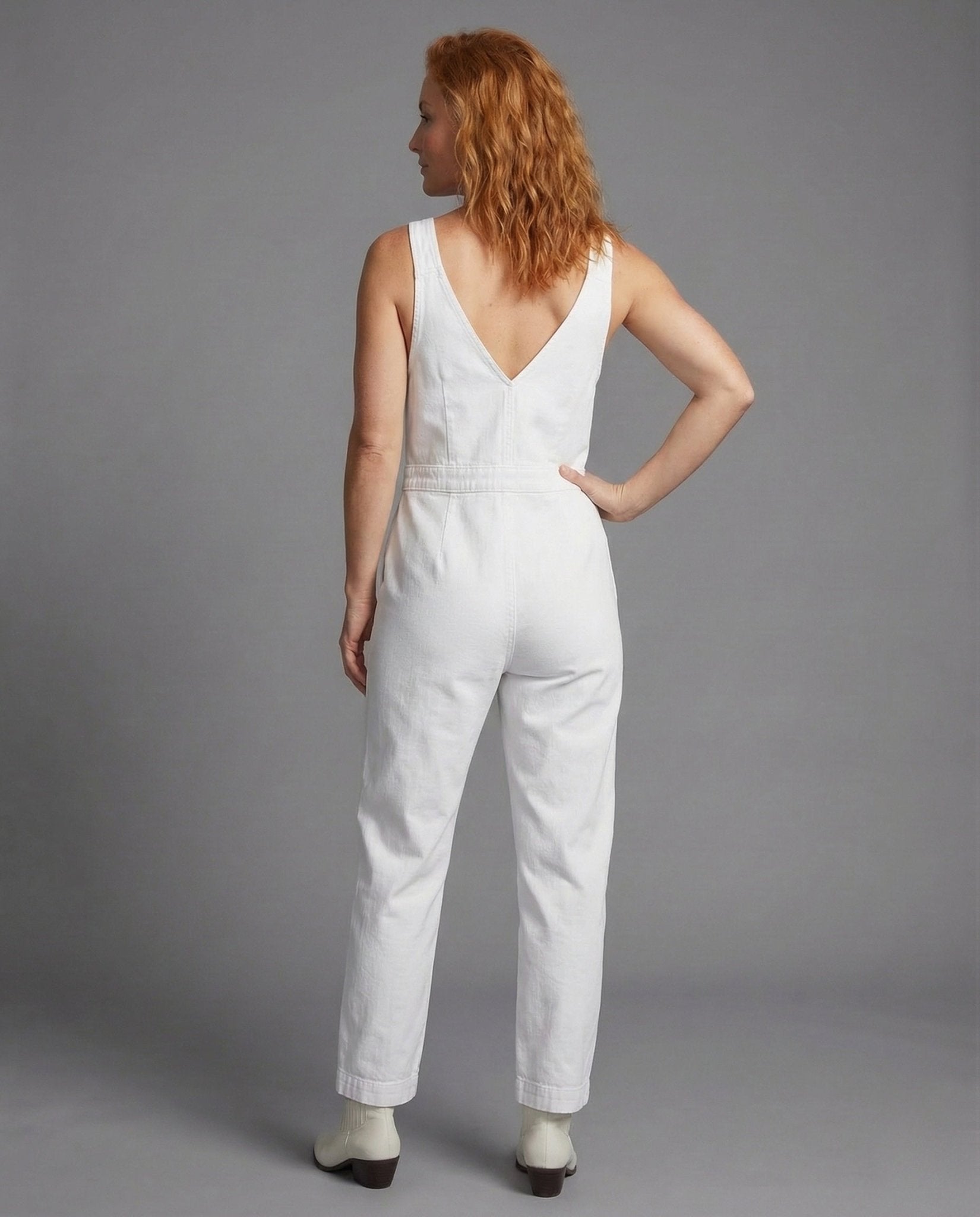 Women's Denim Overall V Neck - Chichicherry