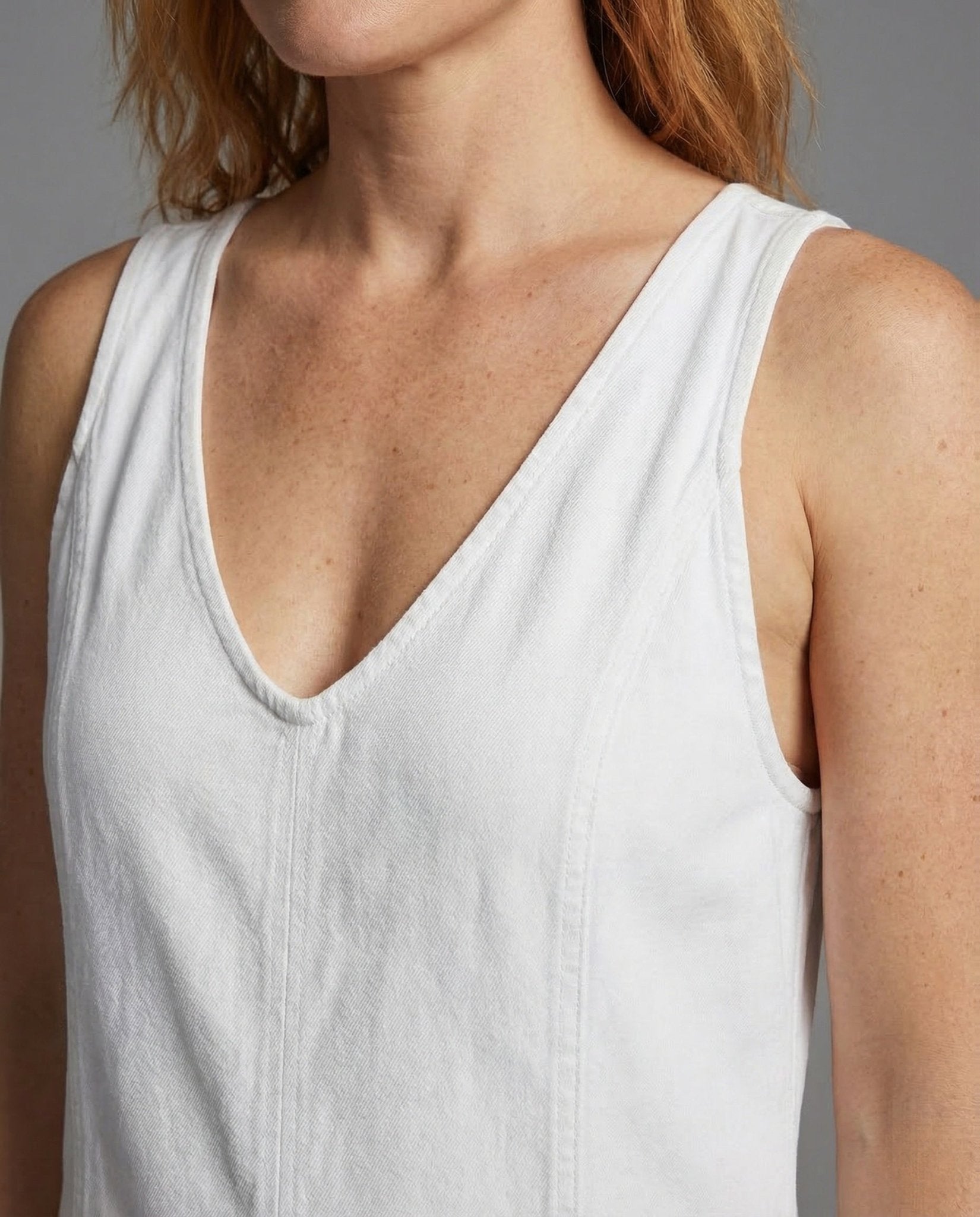 Women's Denim Overall V Neck - Chichicherry
