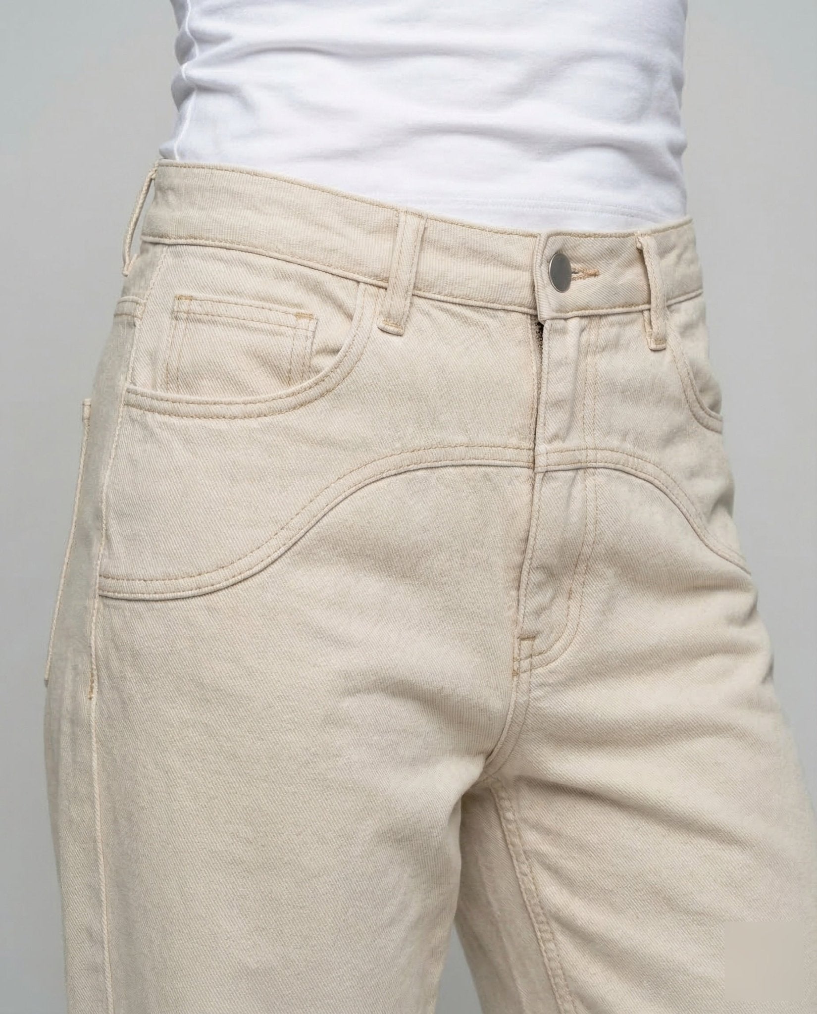 Women's Denim Pants Wide High Waist - Chichicherry