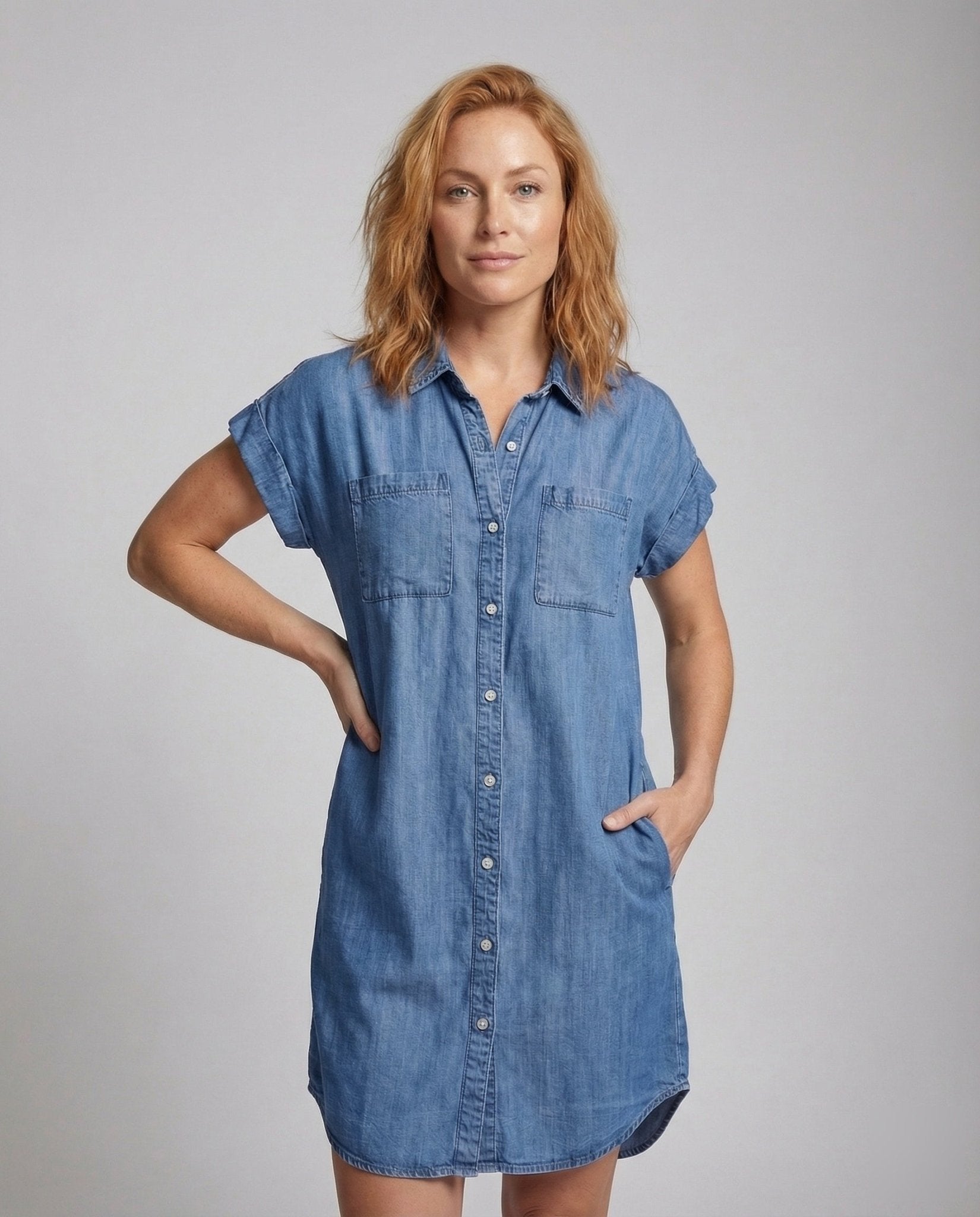 Women's denim shirt dress - Chichicherry