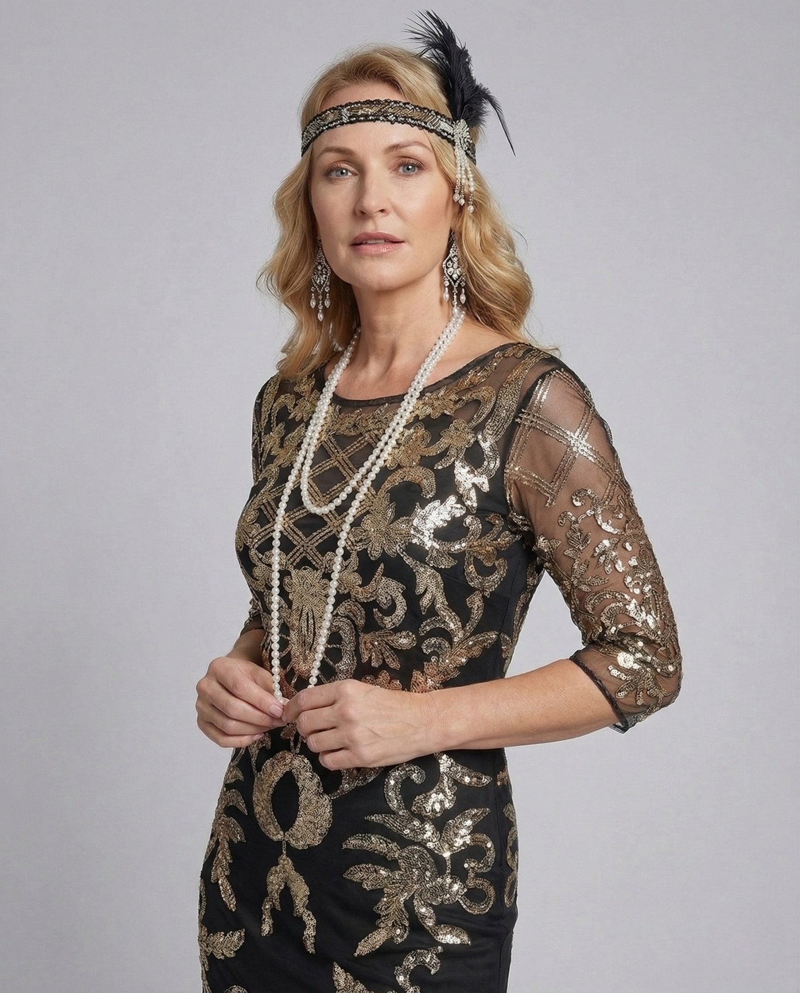Women's Embroidered Evening Dress with Mesh and Embroidery - Chichicherry
