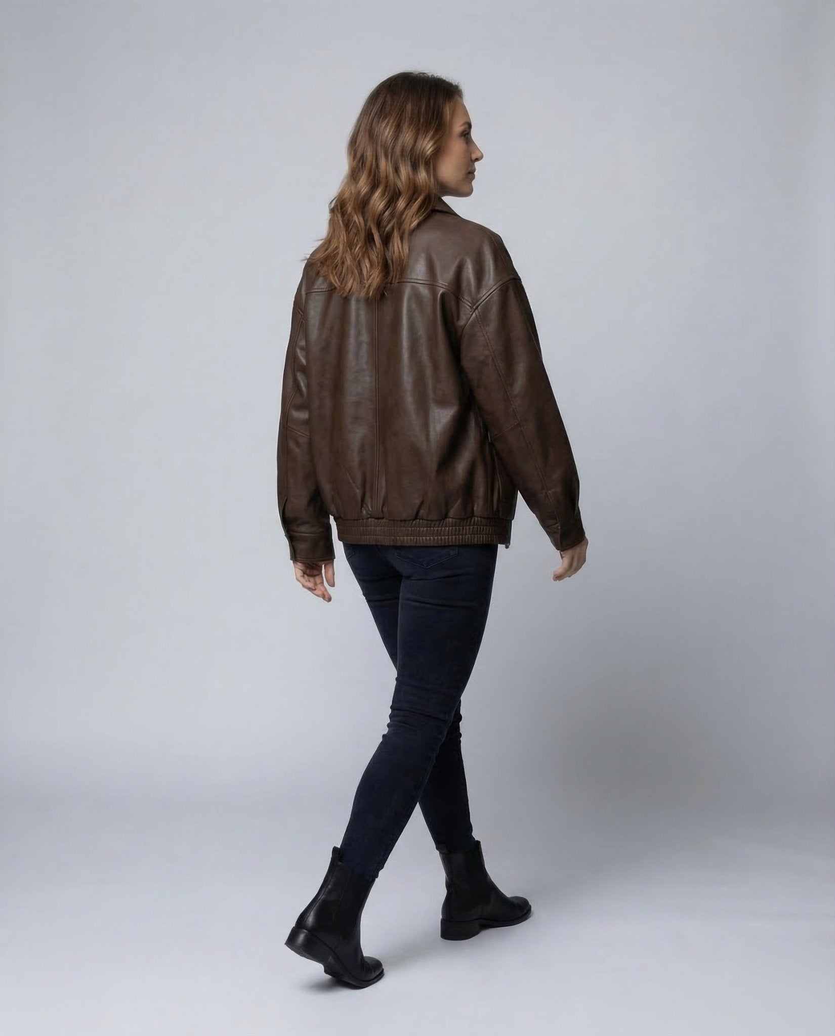 Women's Faux Leather Jacket Boxy - Chichicherry