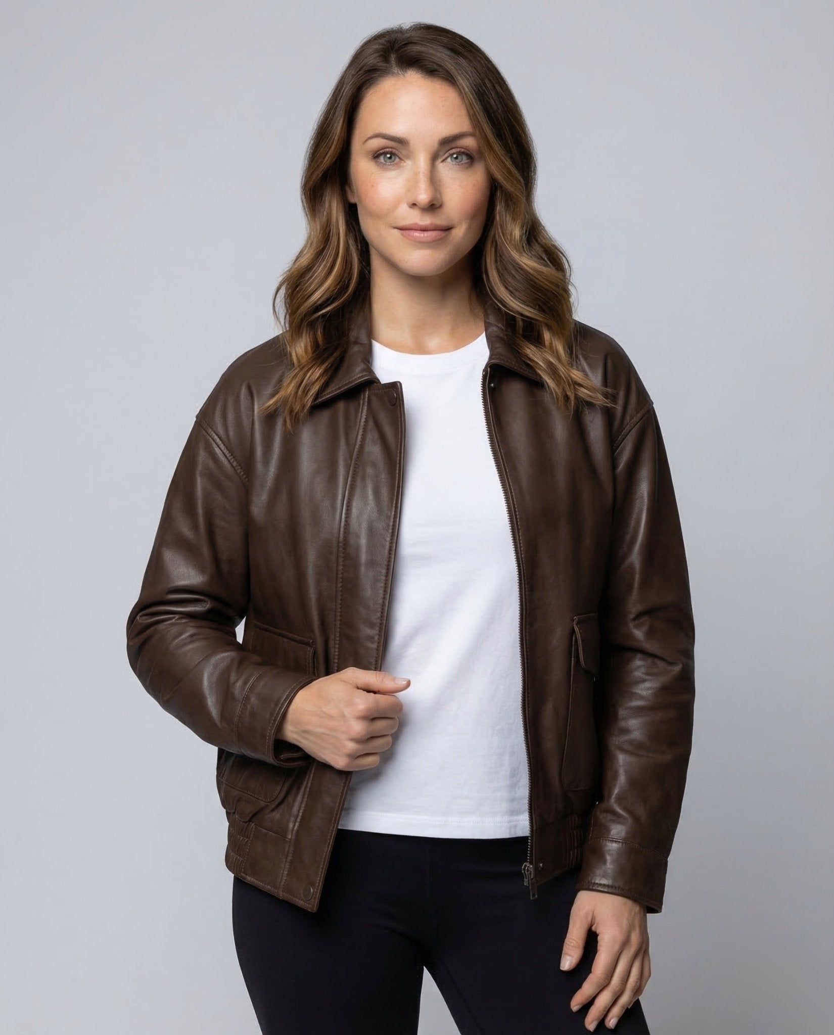 Women's Faux Leather Jacket Boxy - Chichicherry