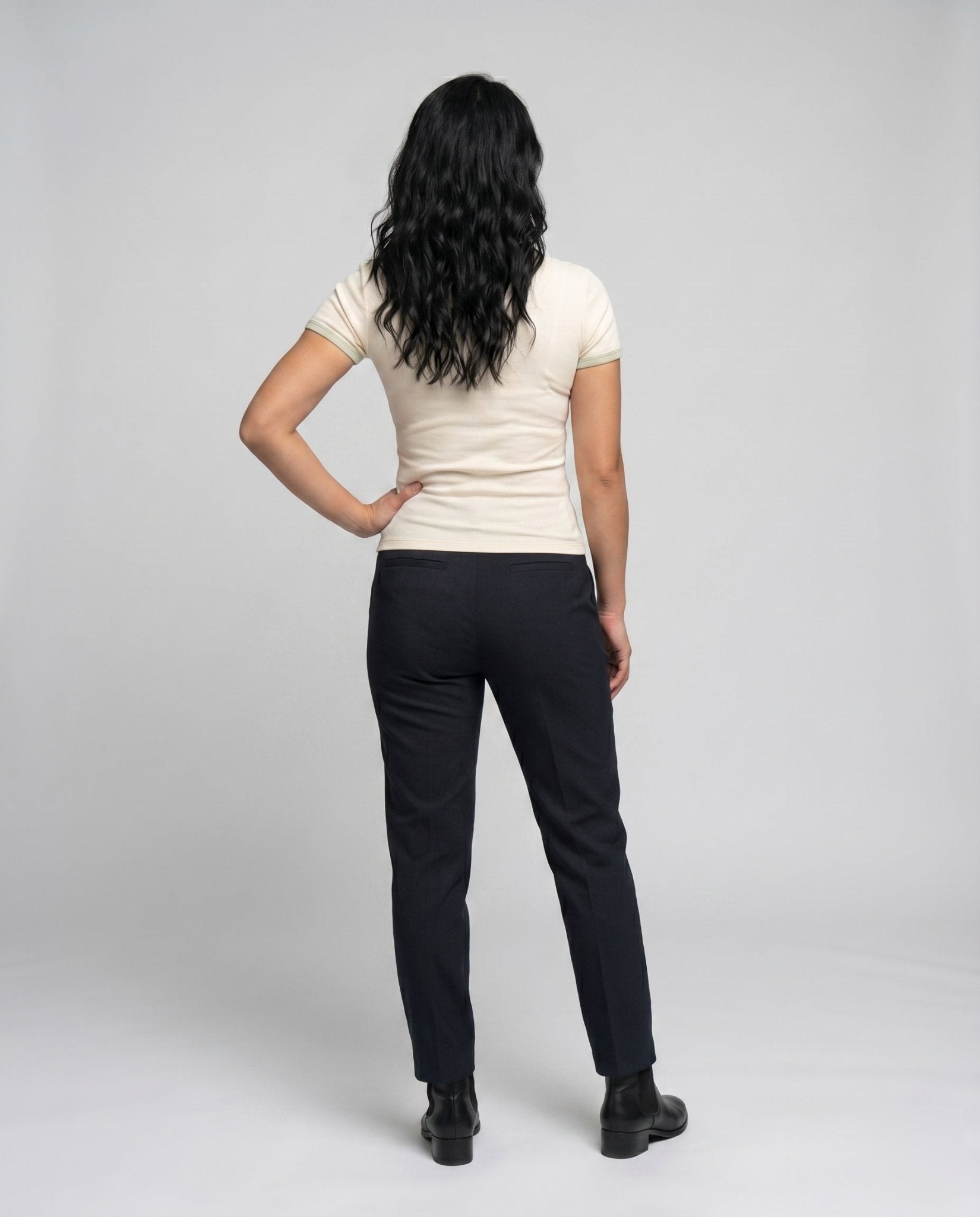 Women's Fitted Short Sleeve Shirt with Creative Neckline and Button Details - Chichicherry