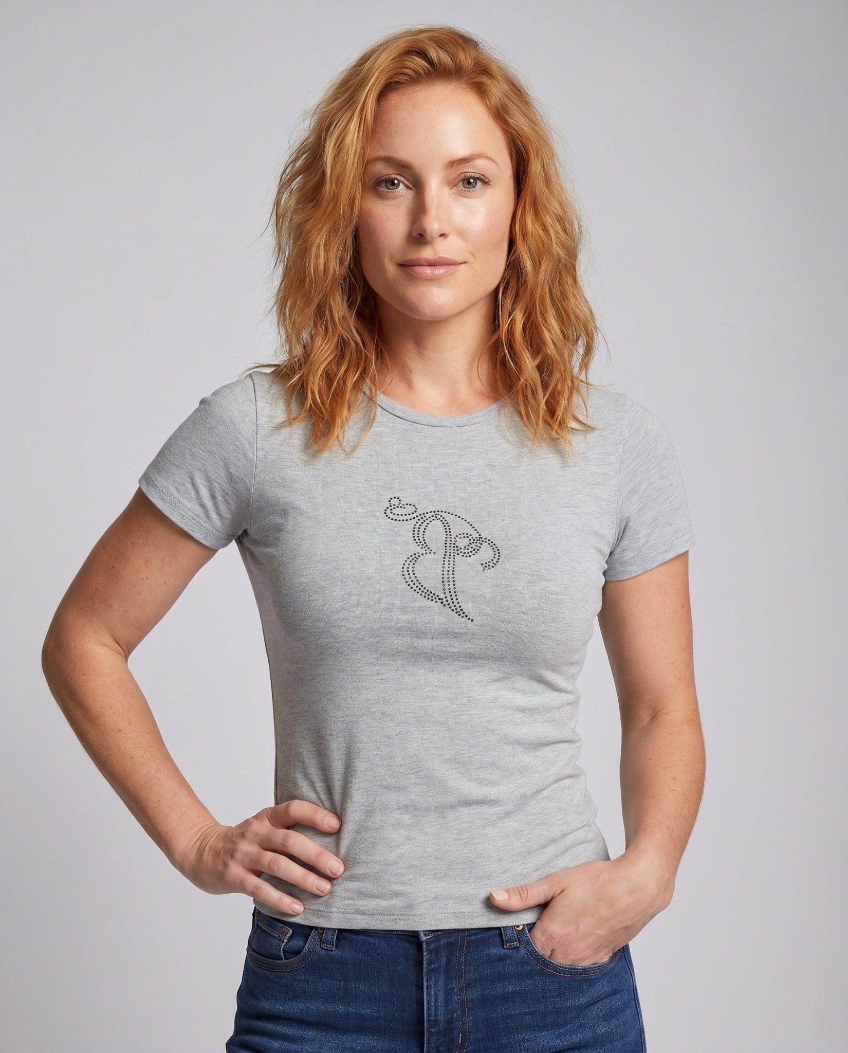 Women's Fitted T-Shirt with Sparkling Design - Chichicherry