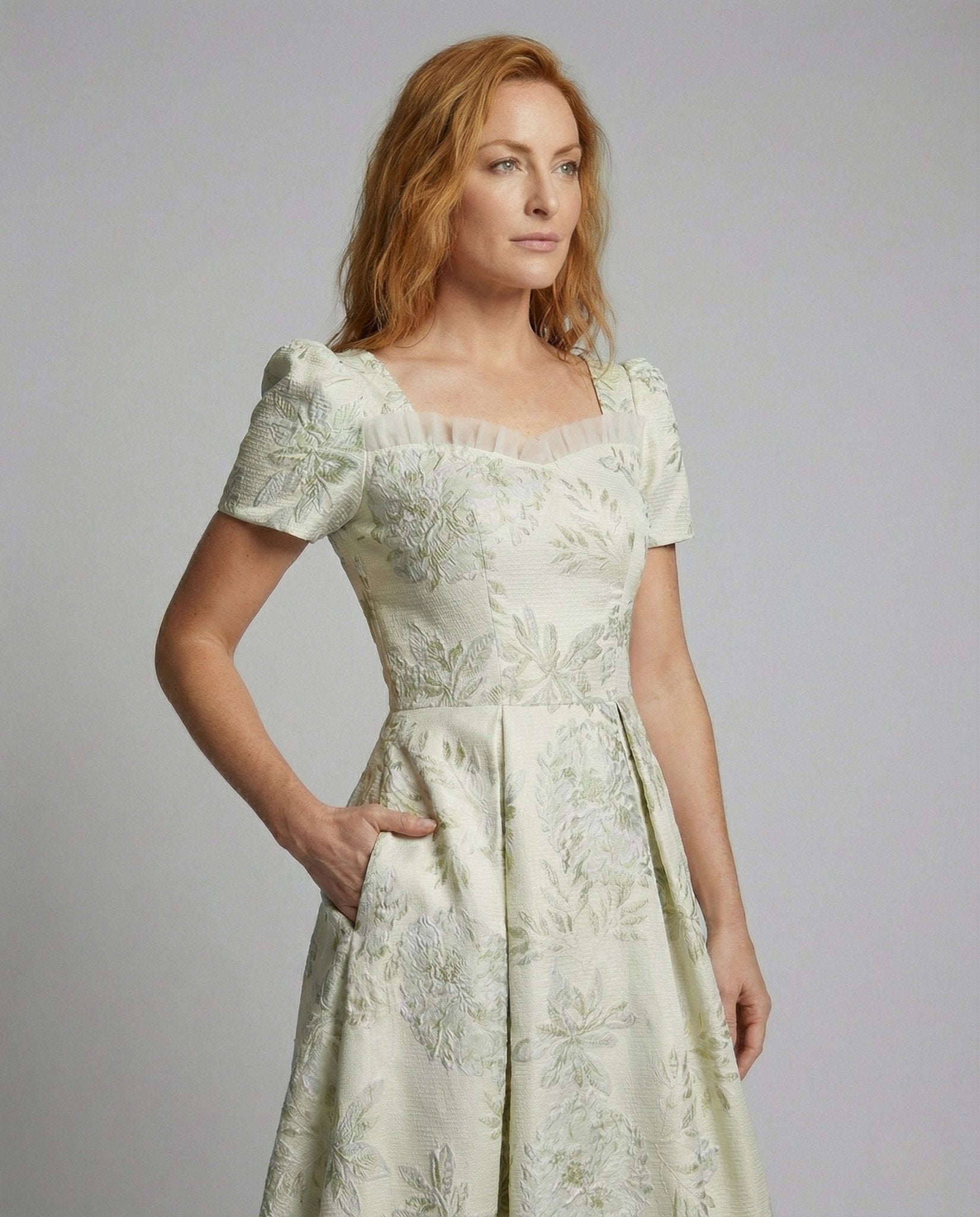 Women's Floral Jacquard Ball Gown - Chichicherry