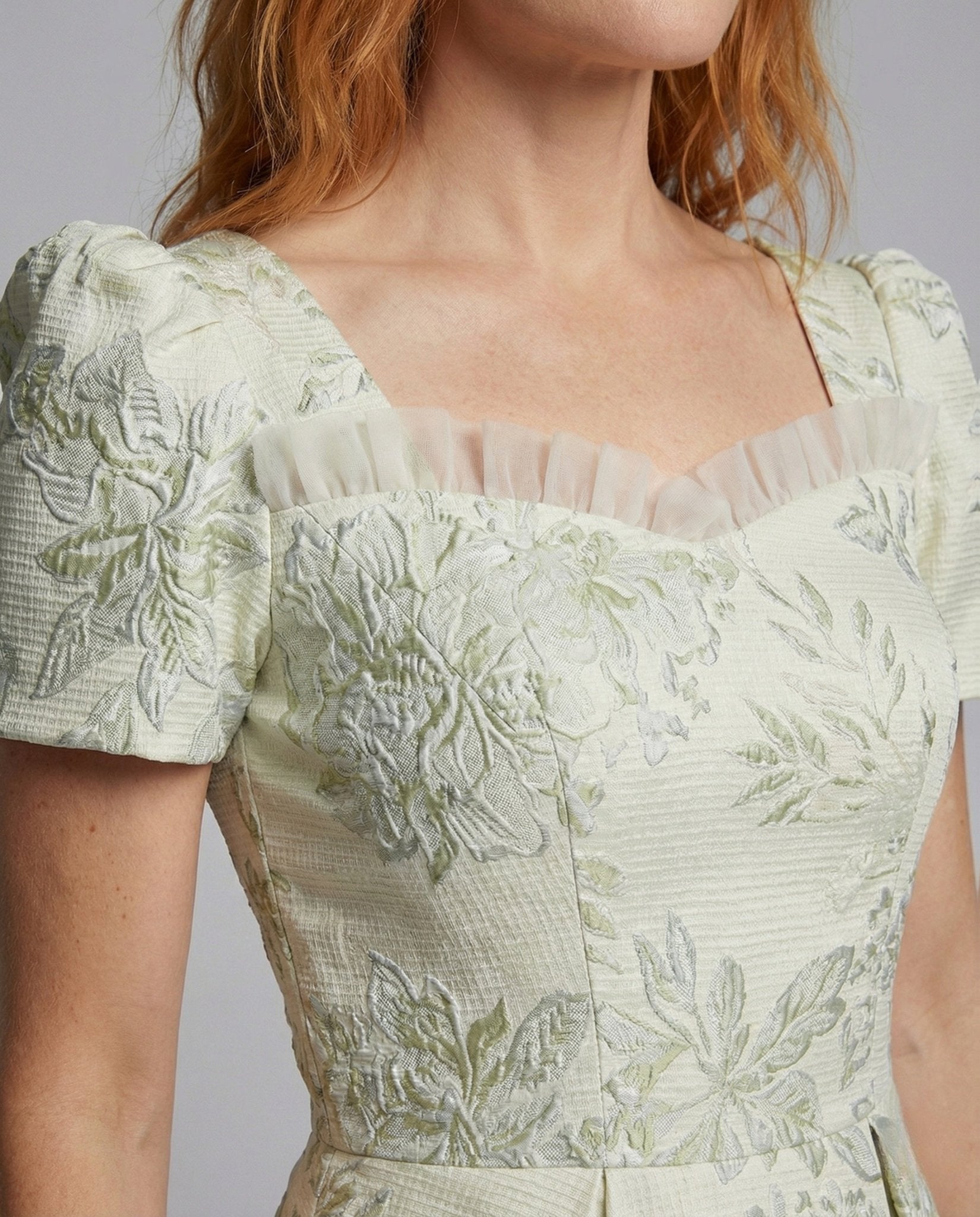 Women's Floral Jacquard Ball Gown - Chichicherry