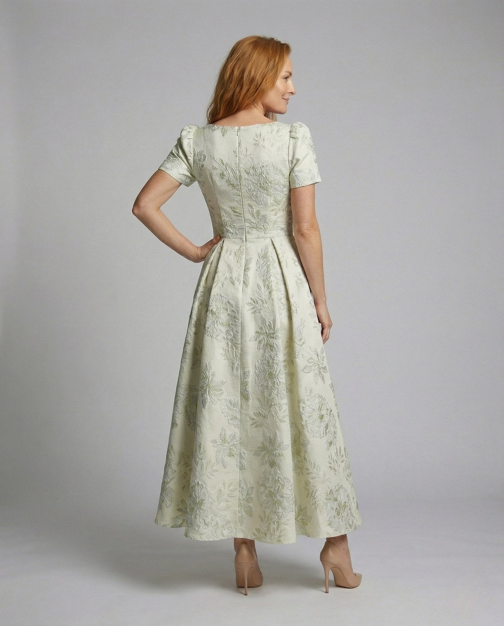 Women's Floral Jacquard Ball Gown - Chichicherry