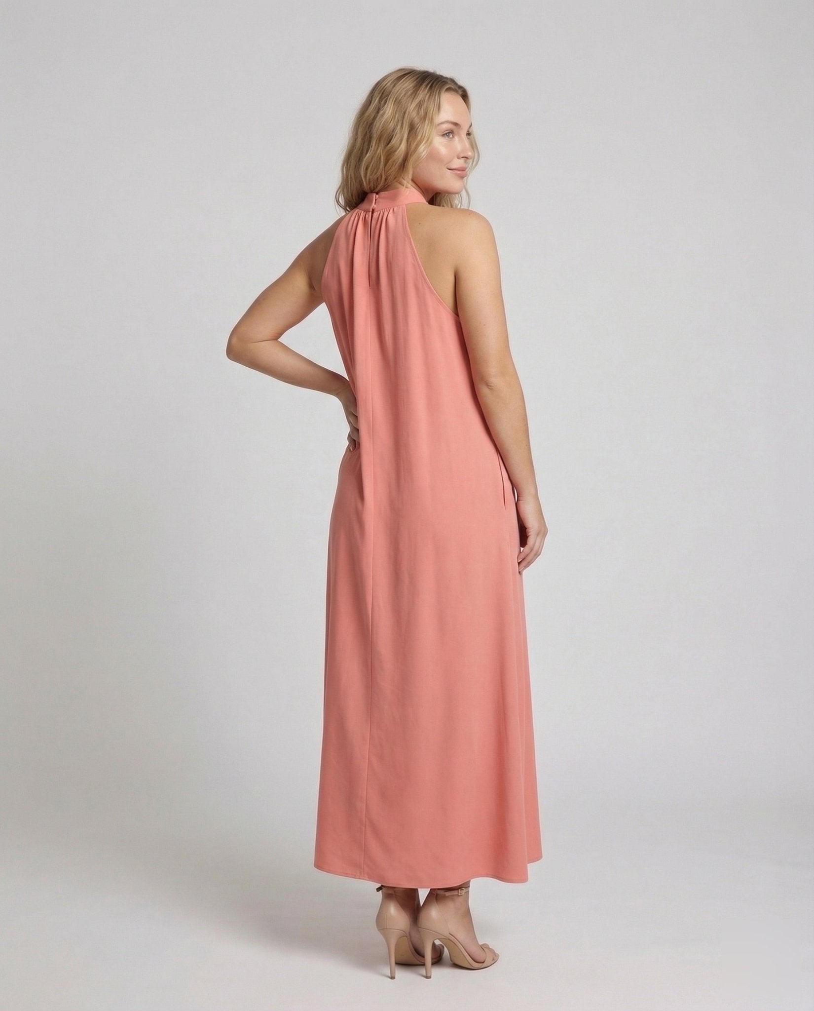 Women's Halter Maxi Dress in A-Line - Chichicherry