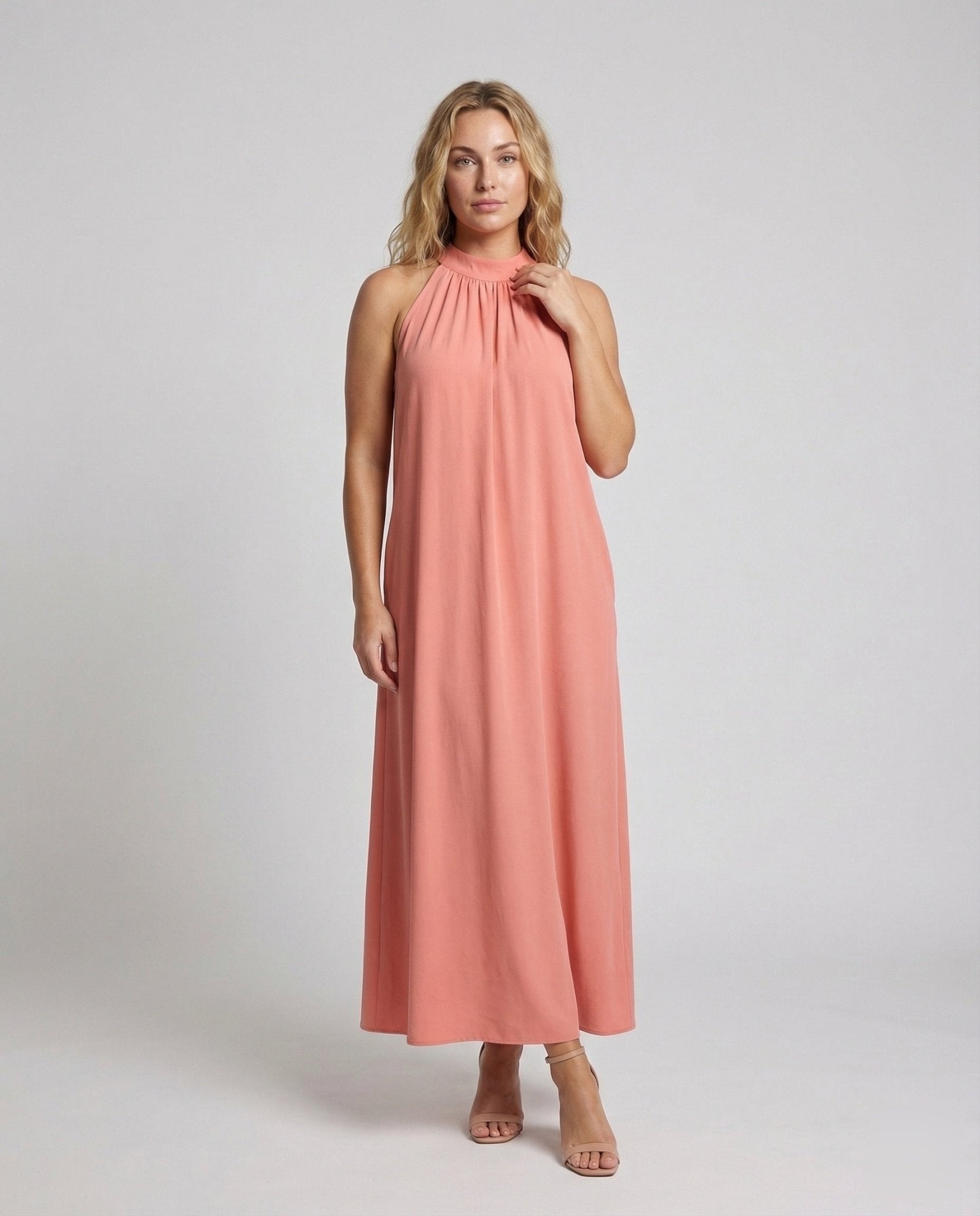Women's Halter Maxi Dress in A-Line - Chichicherry