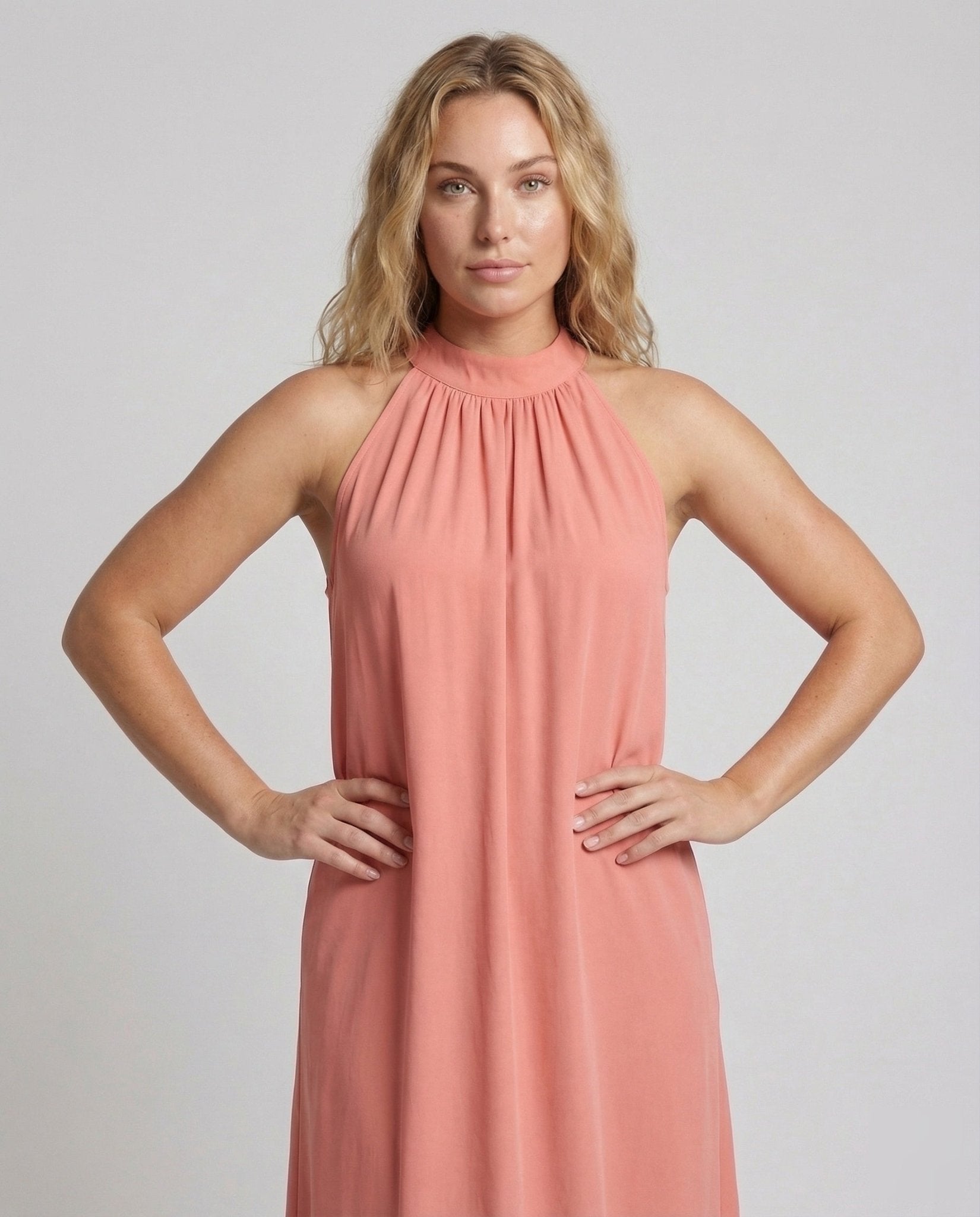 Women's Halter Maxi Dress in A-Line - Chichicherry
