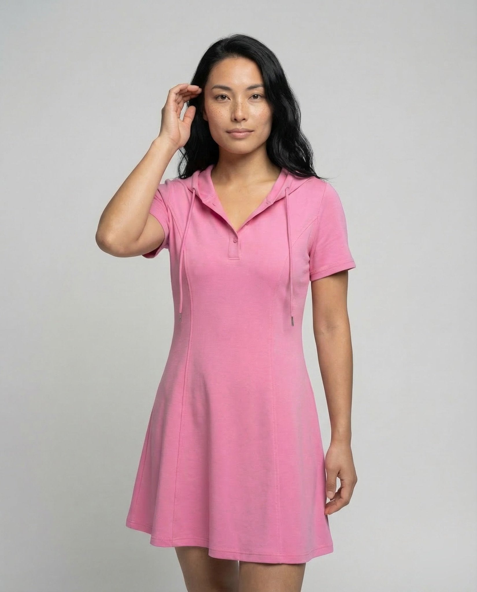 Women's Hooded Skater Dress A-Line - Chichicherry