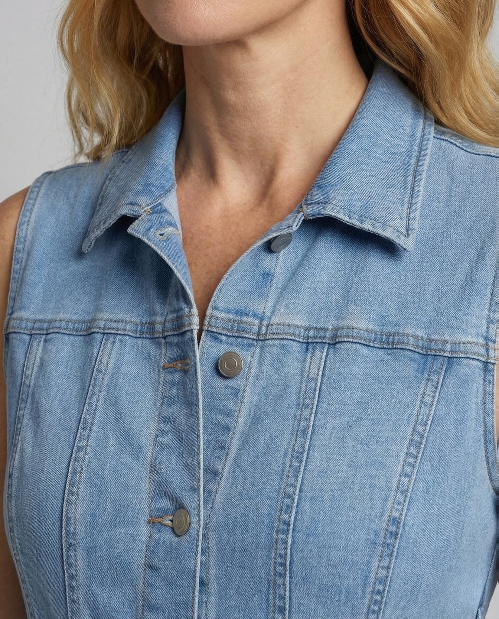 Women's Jeans Jumpsuit Sleeveless Tailored Cutout - Chichicherry