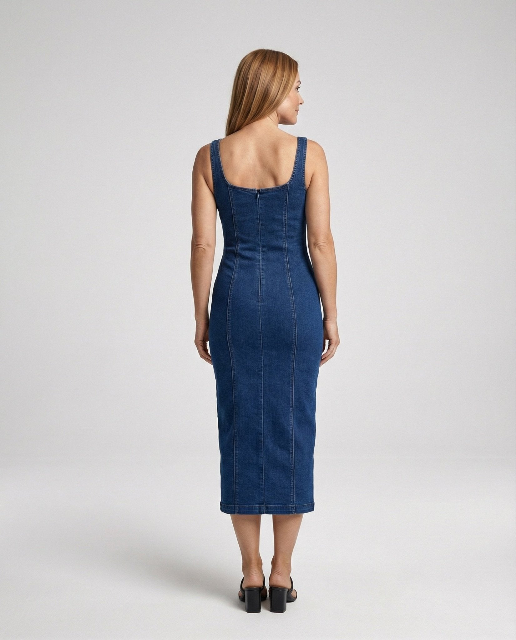 Women's Jeans Midi Dress Figure-Hugging - Chichicherry
