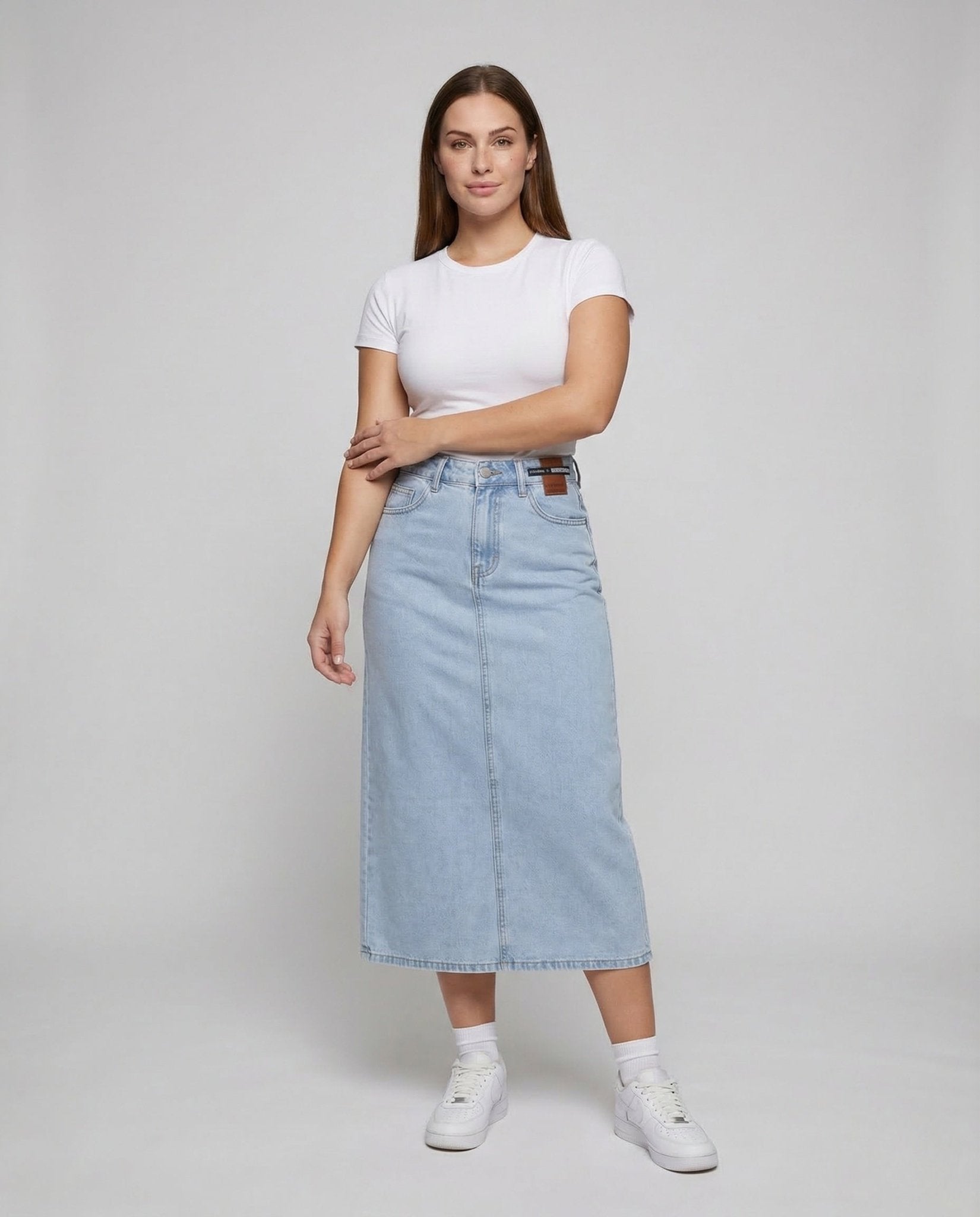 Women's Jeans Midi Skirt Slit - Chichicherry