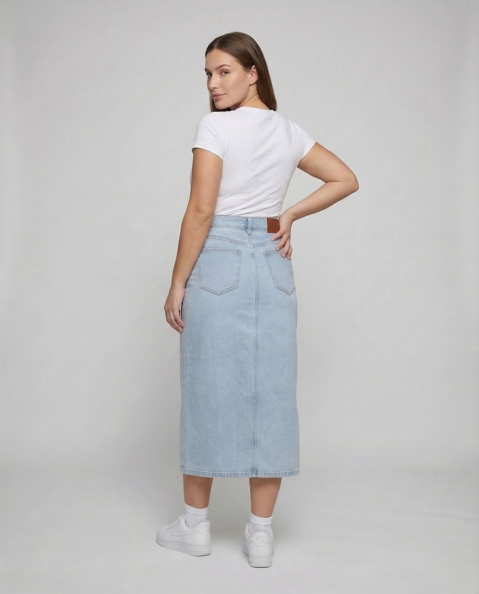 Women's Jeans Midi Skirt Slit - Chichicherry