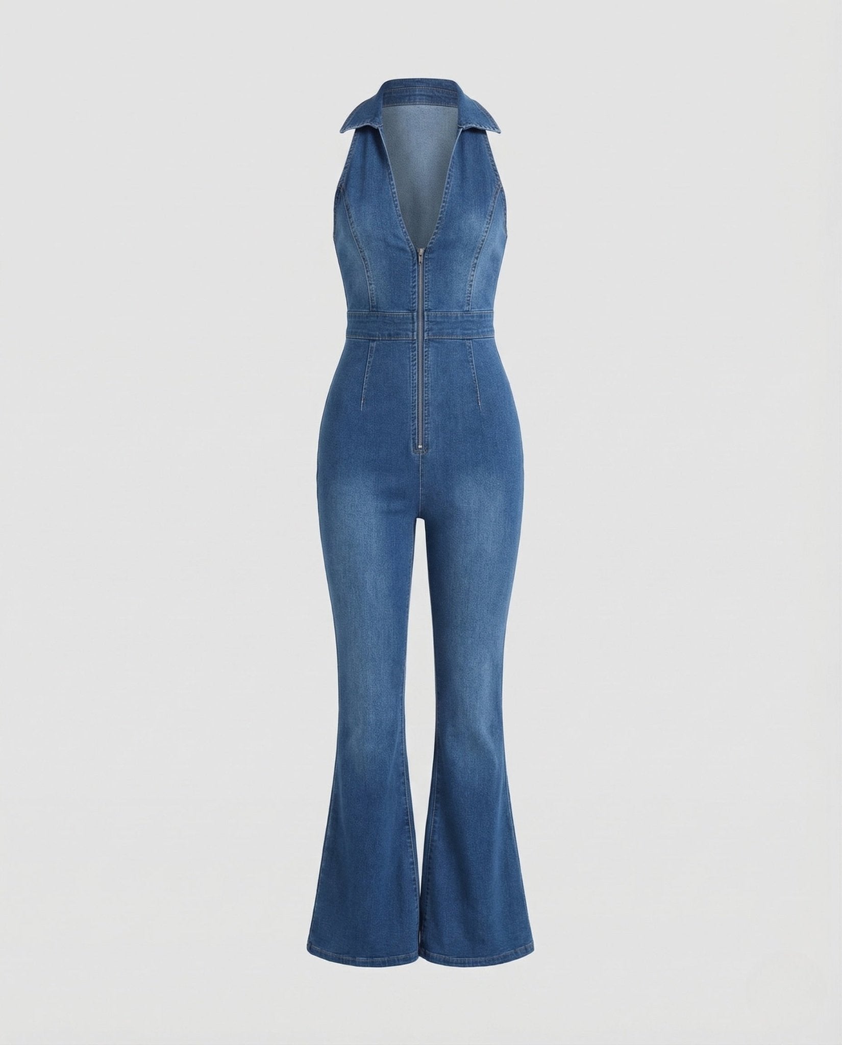Women's Jeans Overall Fitted Flared Pants - Chichicherry