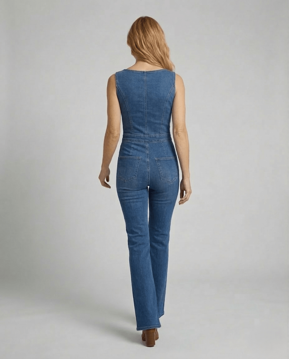 Women's Jeans Overall Fitted Flared Pants - Chichicherry