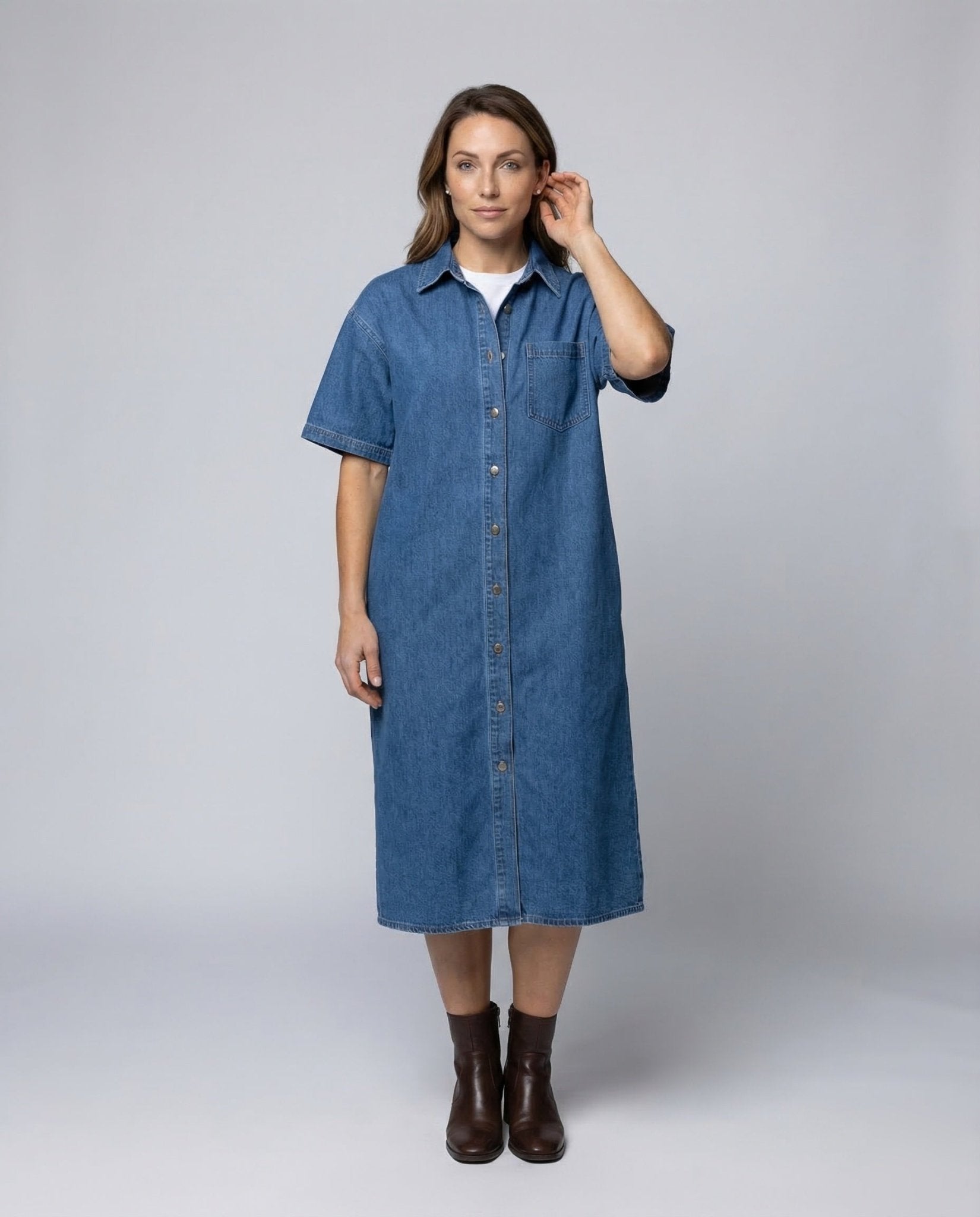 Women's Jeans Shirt Dress Oversize - Chichicherry