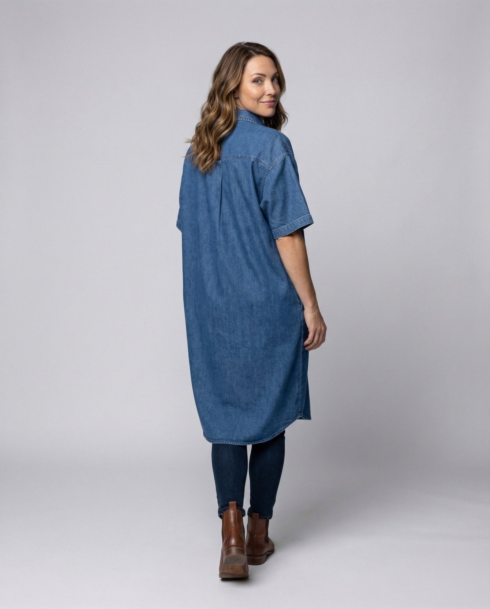 Women's Jeans Shirt Dress Oversize - Chichicherry