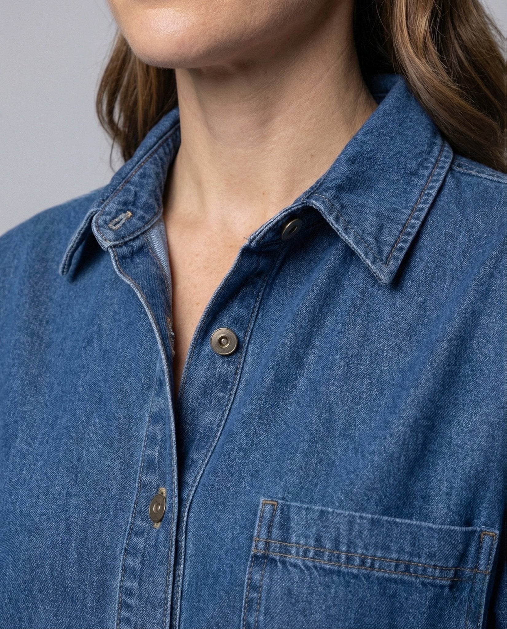 Women's Jeans Shirt Dress Oversize - Chichicherry