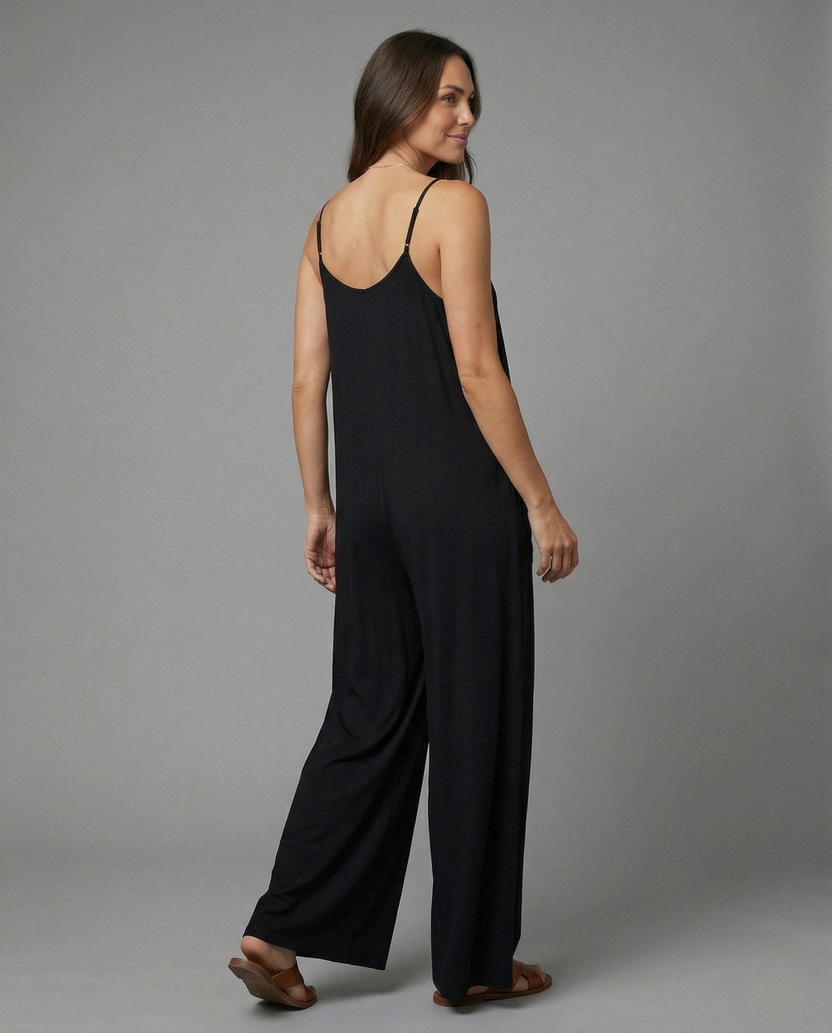 Women's jersey jumpsuit with spaghetti straps - Chichicherry