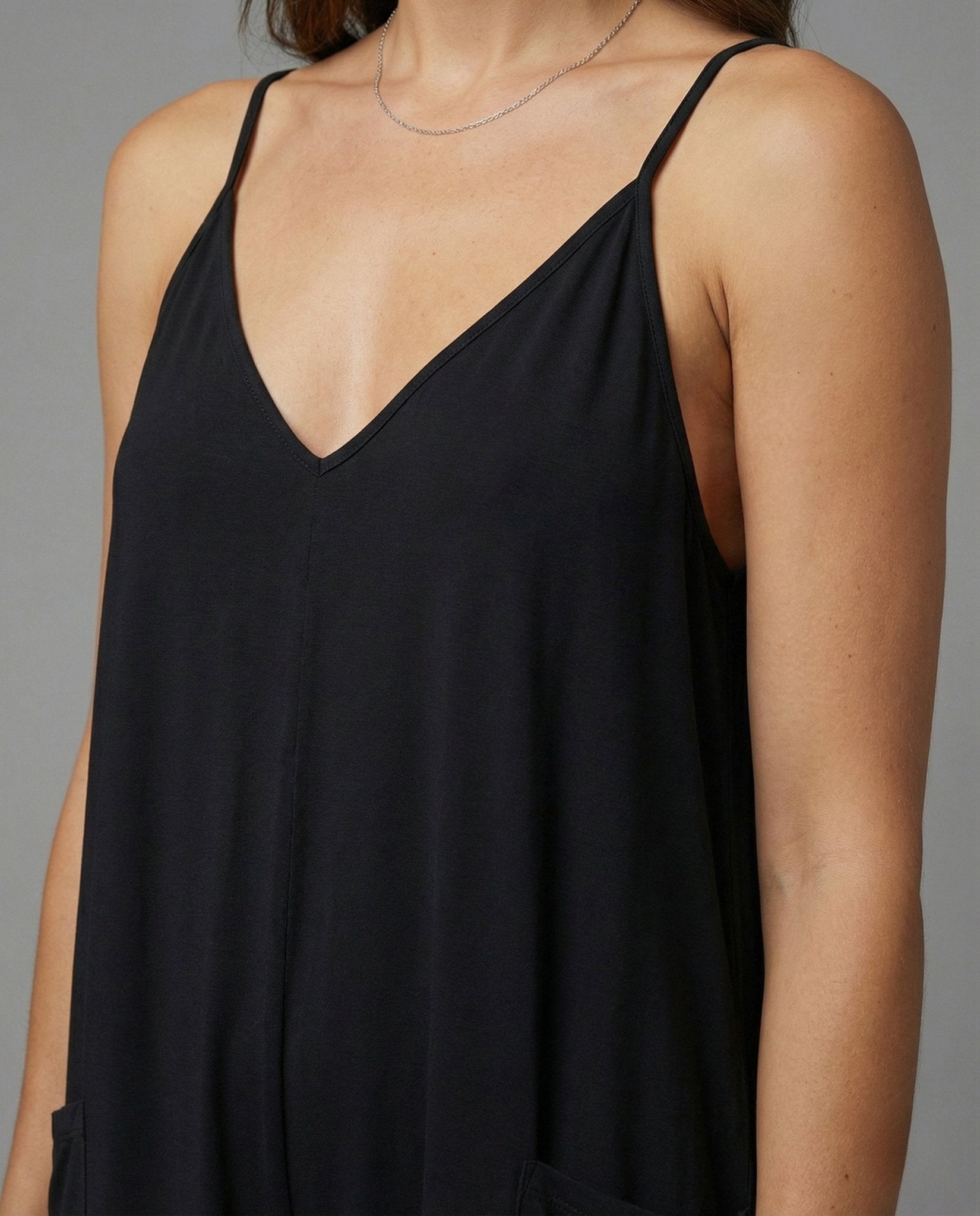 Women's jersey jumpsuit with spaghetti straps - Chichicherry