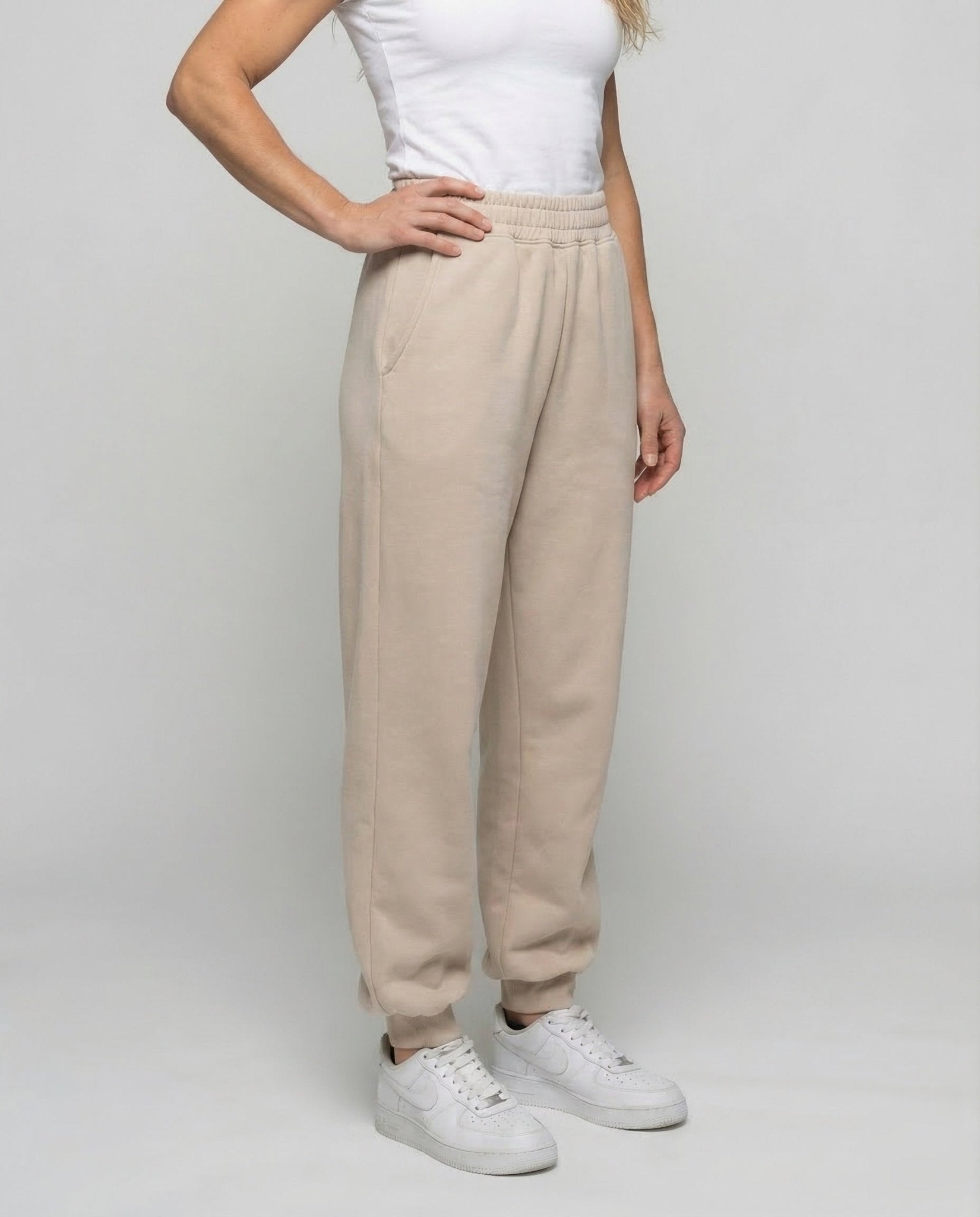 Women's Jogging Pants High Waist Pleats - Chichicherry