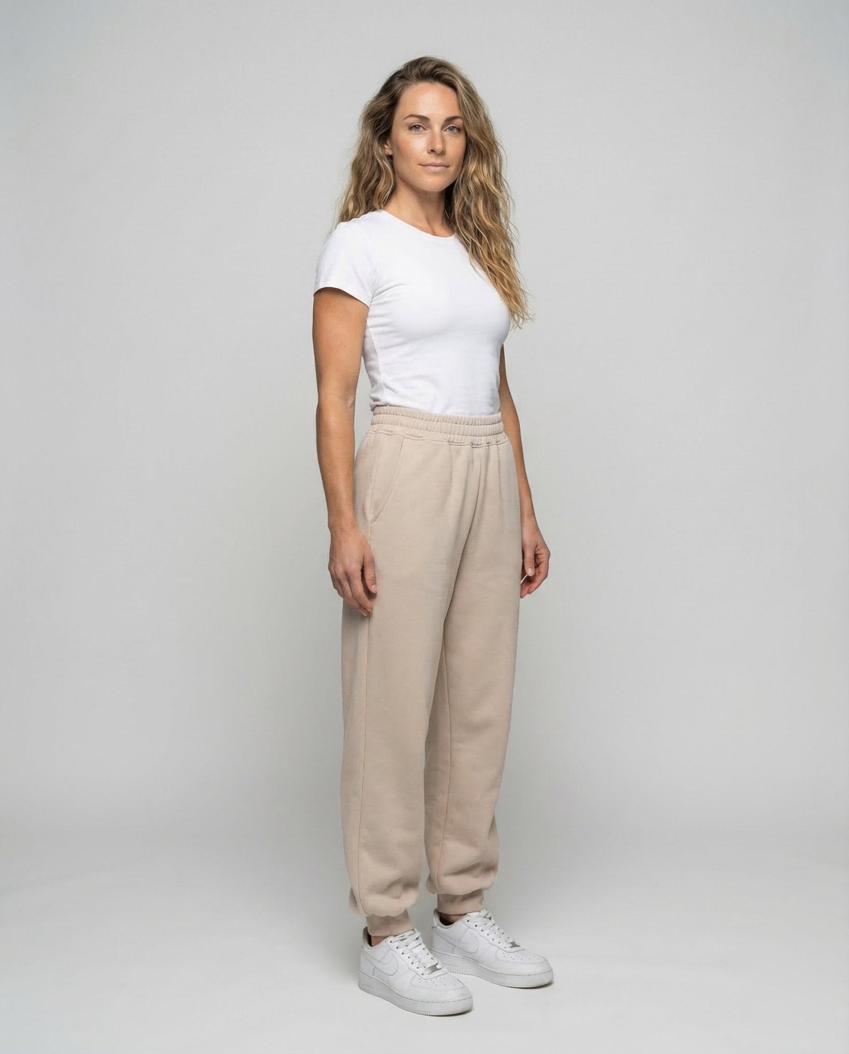 Women's Jogging Pants High Waist Pleats - Chichicherry