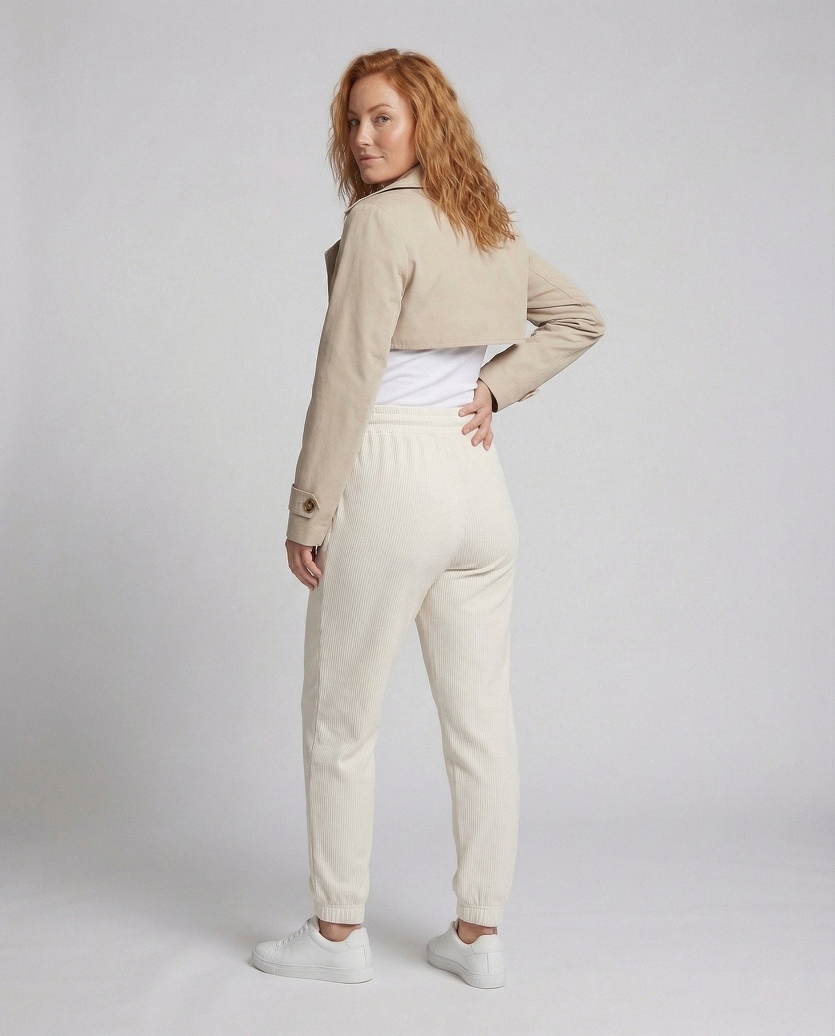 Women's Jogging Pants Ribbed Drawstring - Chichicherry