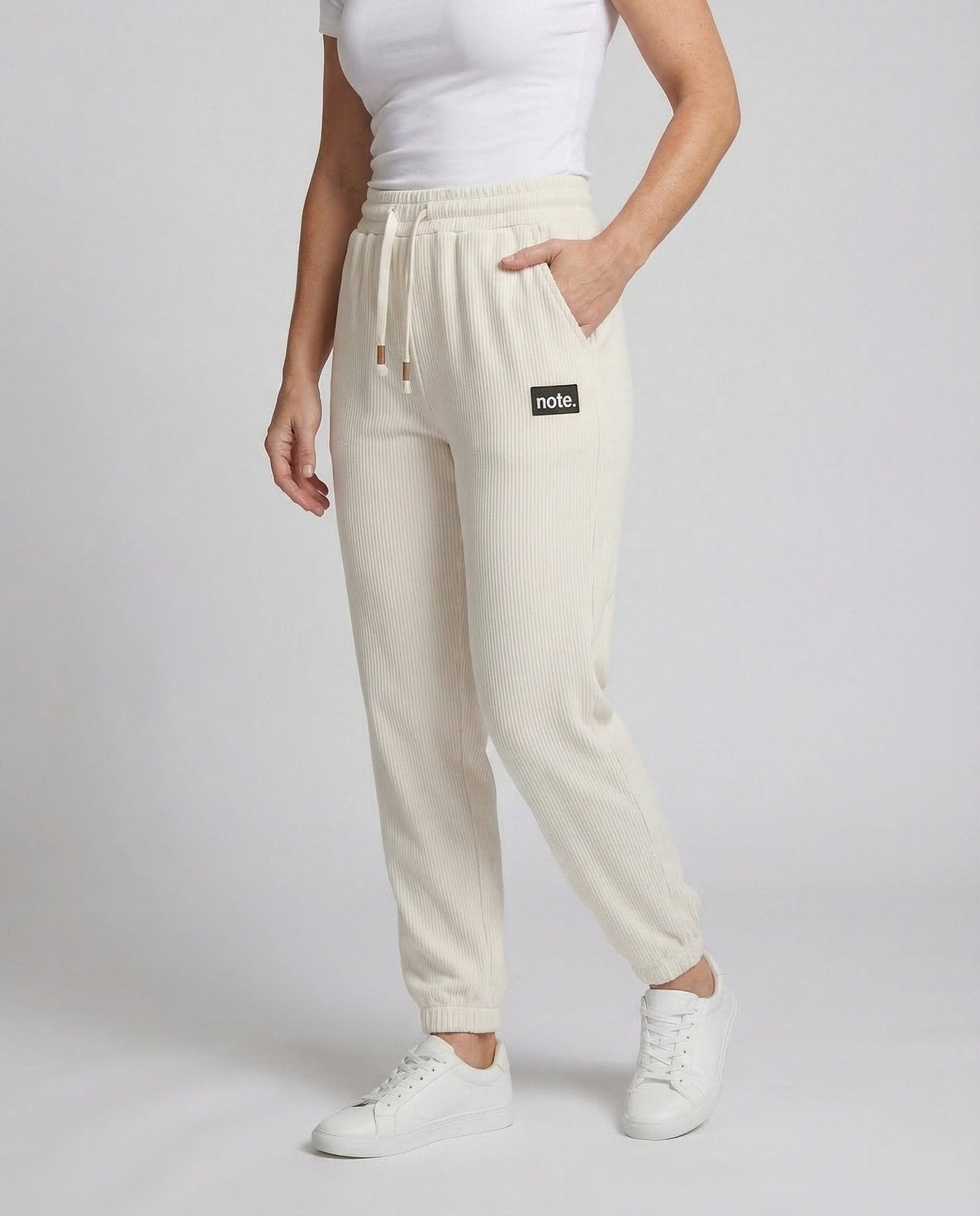 Women's Jogging Pants Ribbed Drawstring - Chichicherry