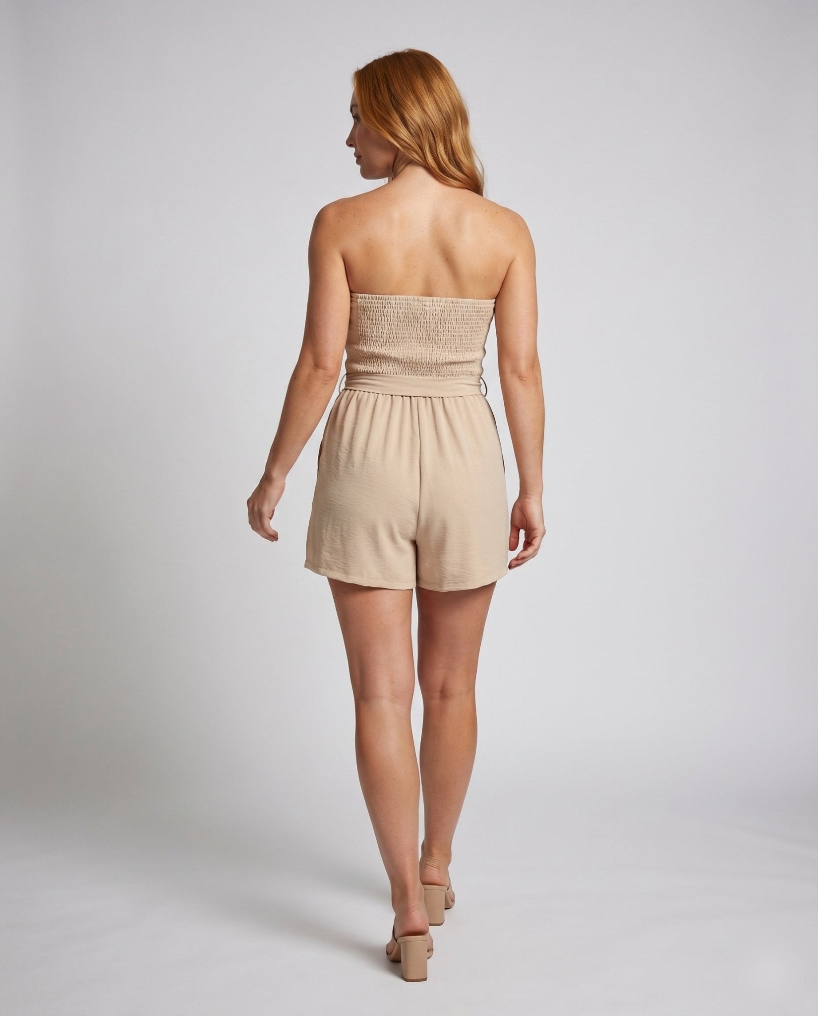 Women's jumpsuit with playful bandeau design and button details - Chichicherry