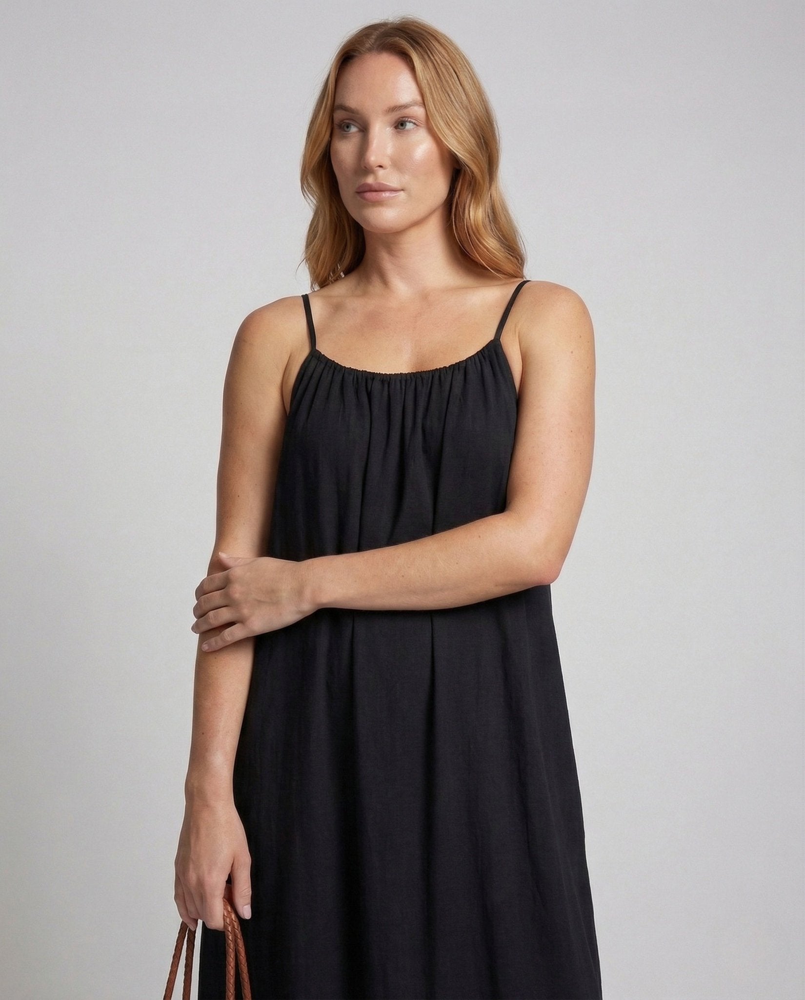Women's Kaftan Maxi Dress with Spaghetti Straps - Chichicherry