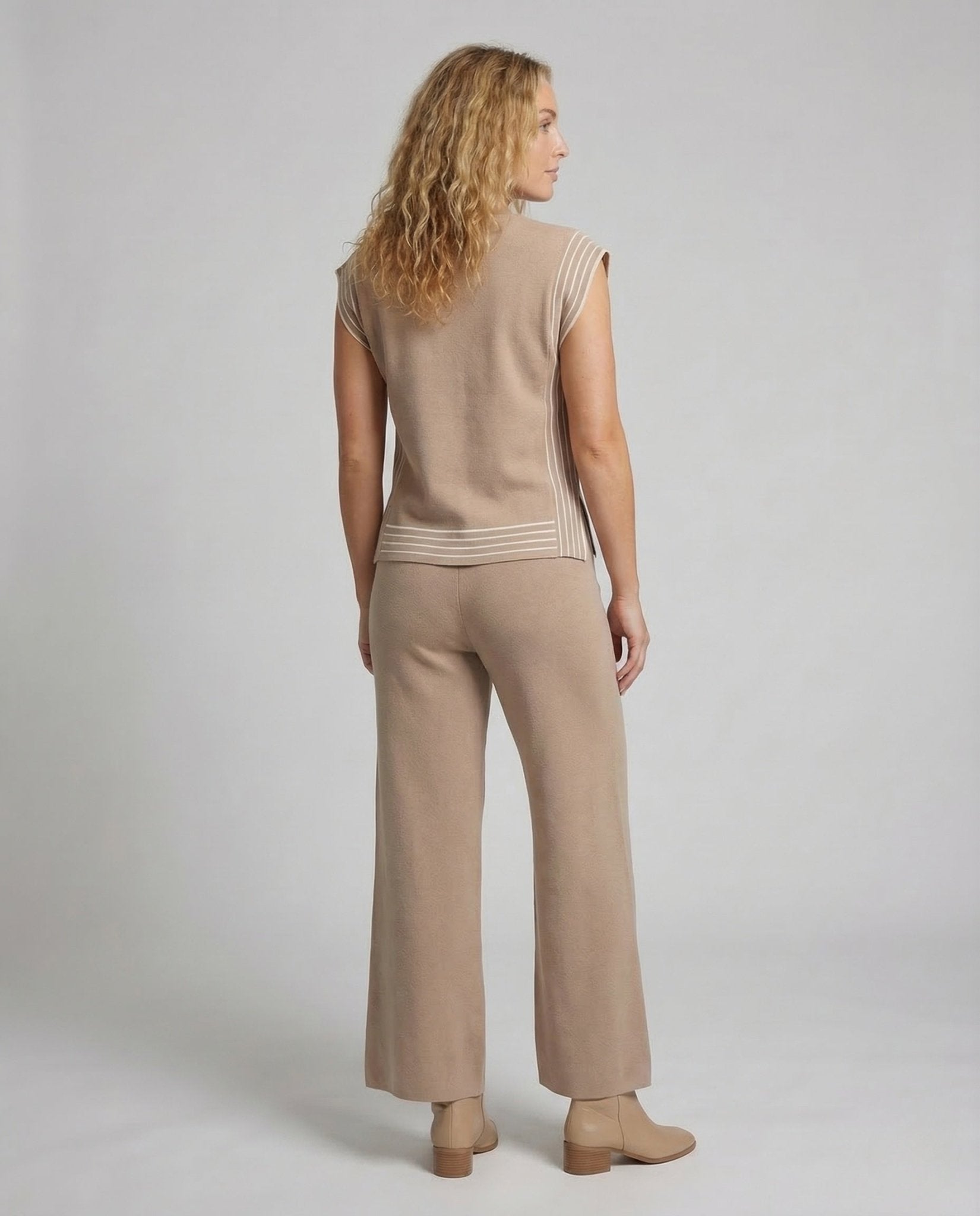 Women's Knit Set Top Culotte Pants - Chichicherry