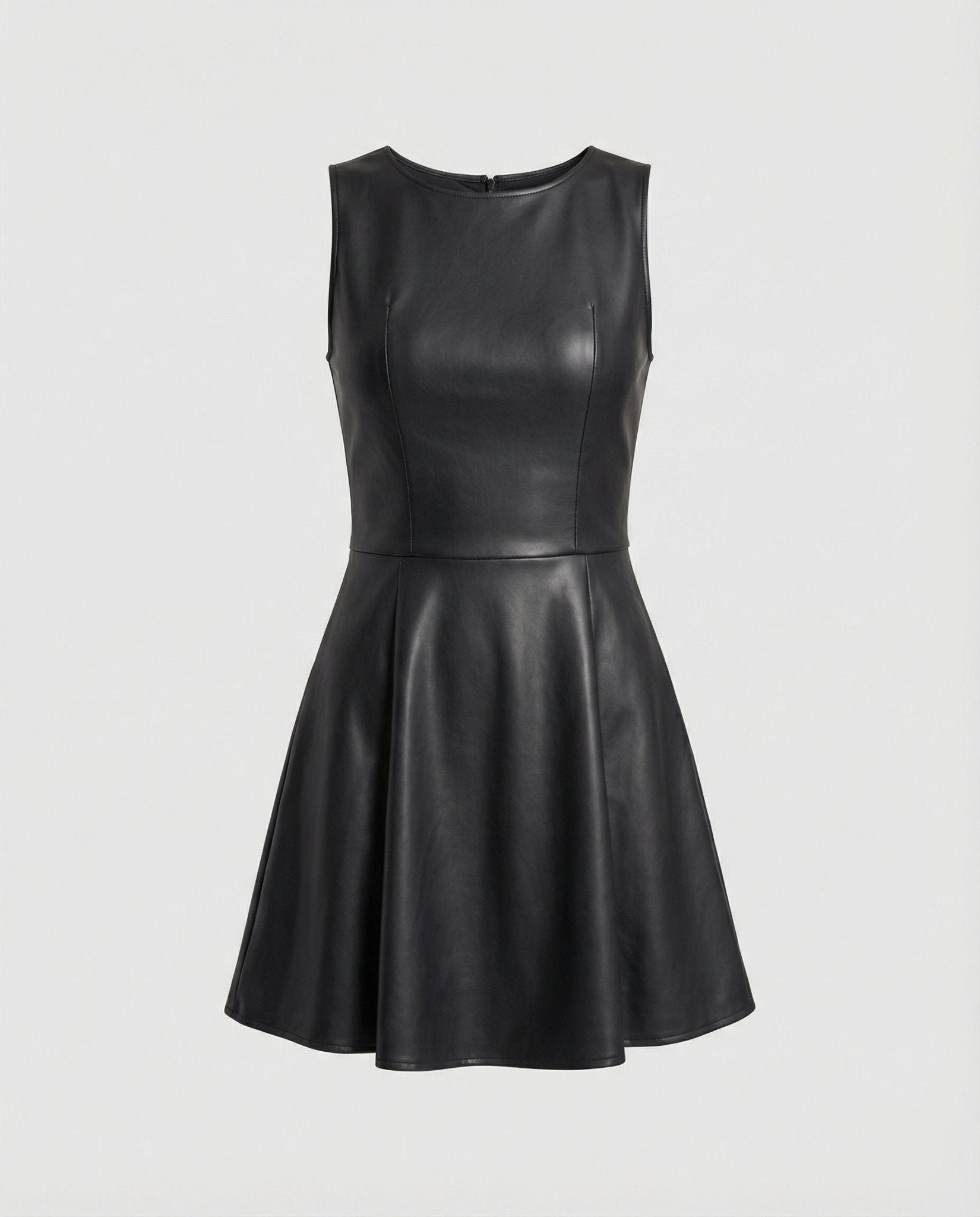 Women's leather dress with flared skirt - Chichicherry