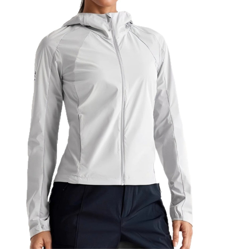 Women's Lightweight Hooded Wind Jacket with Zipper and Adjustable Hem Chichicherry - Chichicherry
