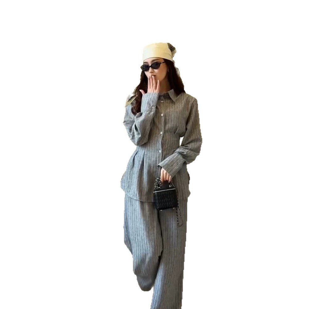 Women's Lightweight Linen Loungewear Set with Oversized Shirt and Wide Leg Pants Chichicherry - Chichicherry