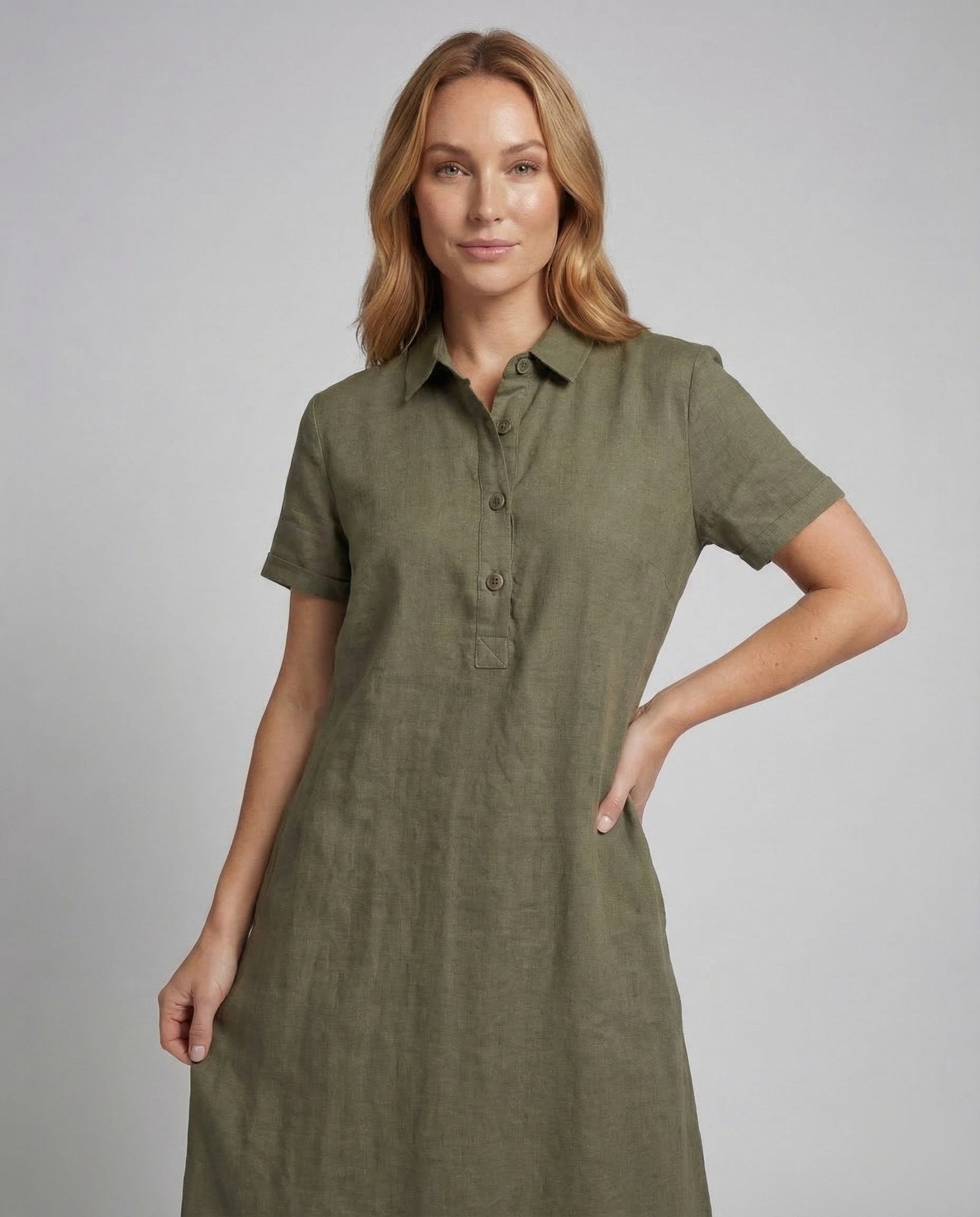 Women's Linen Dress Polo Belt - Chichicherry
