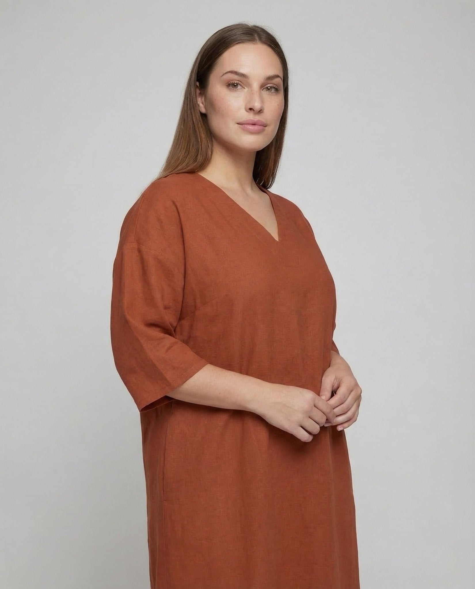 Women's Linen Kaftan Dress Long - Chichicherry