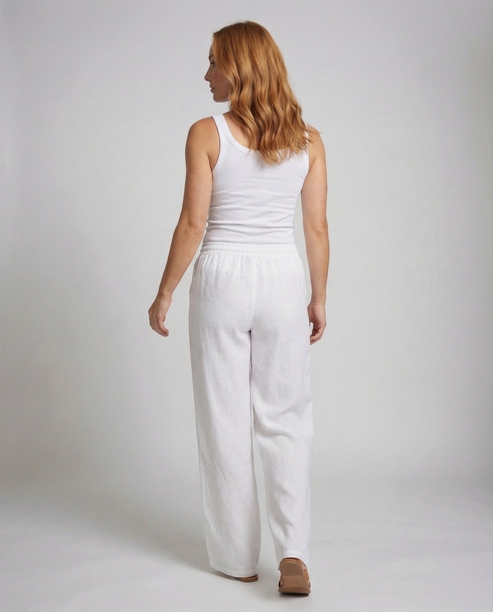 Women's Linen Pants Wide Pockets - Chichicherry