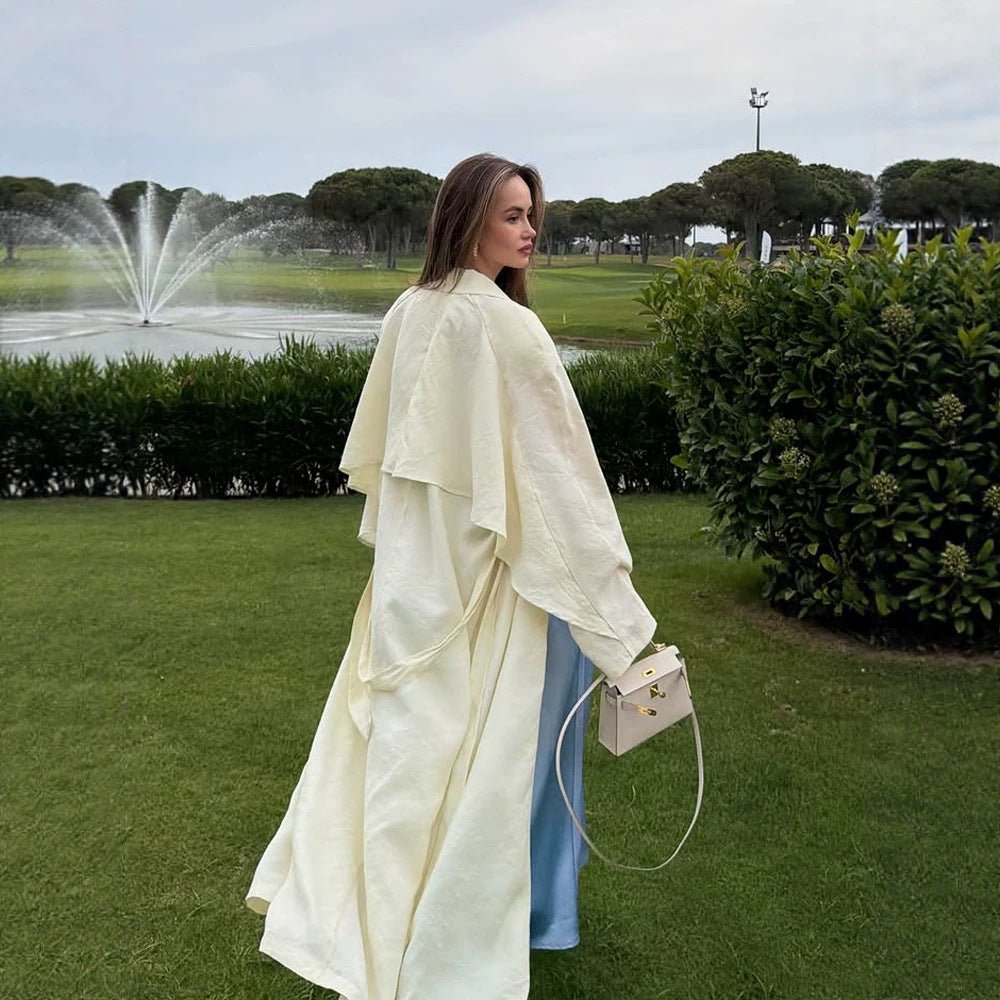 Women's long light trench coat with cape detail and wide fall Chichicherry - Chichicherry
