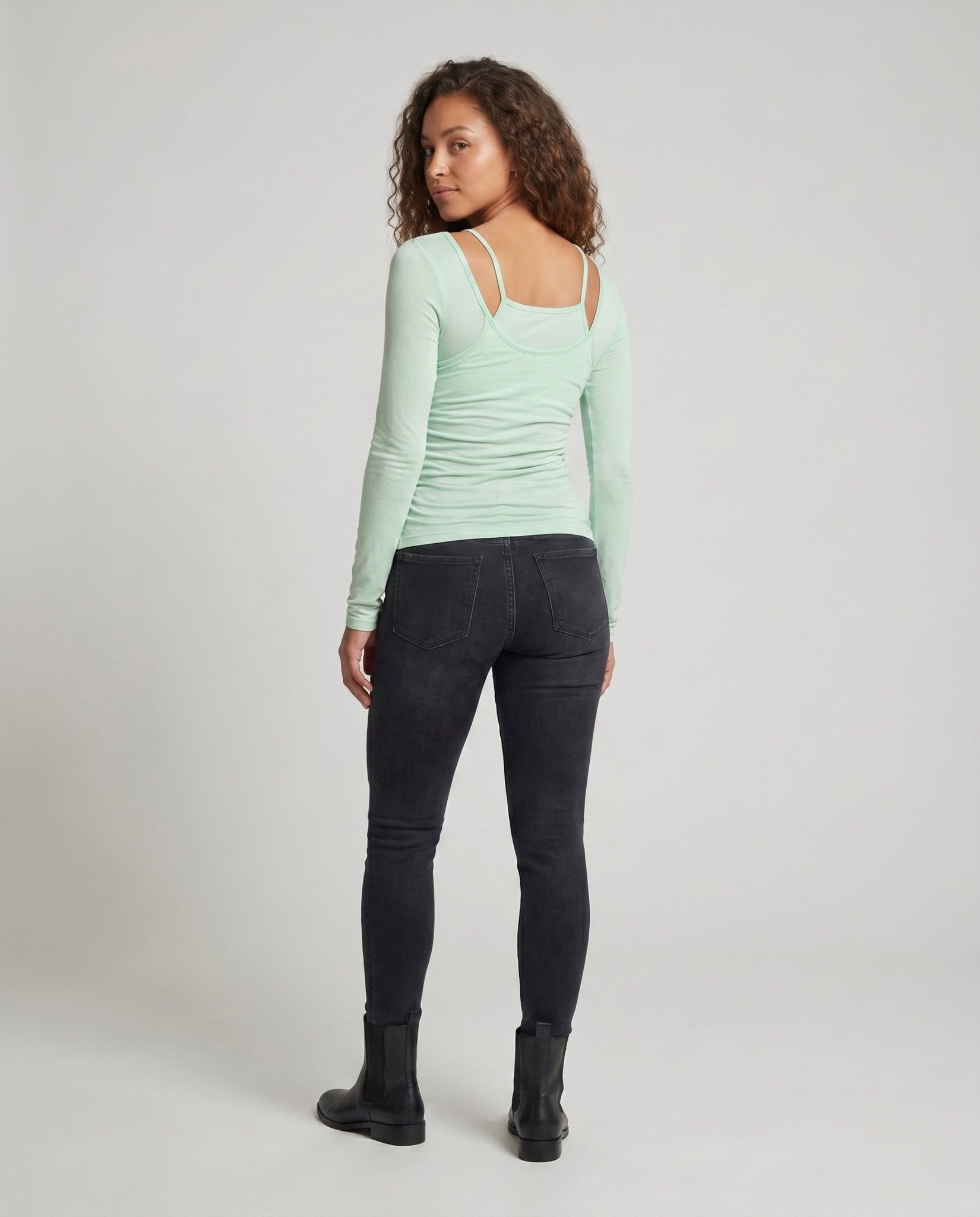 Women's Long Sleeve Shirt with Delicate Ruffle Design - Chichicherry